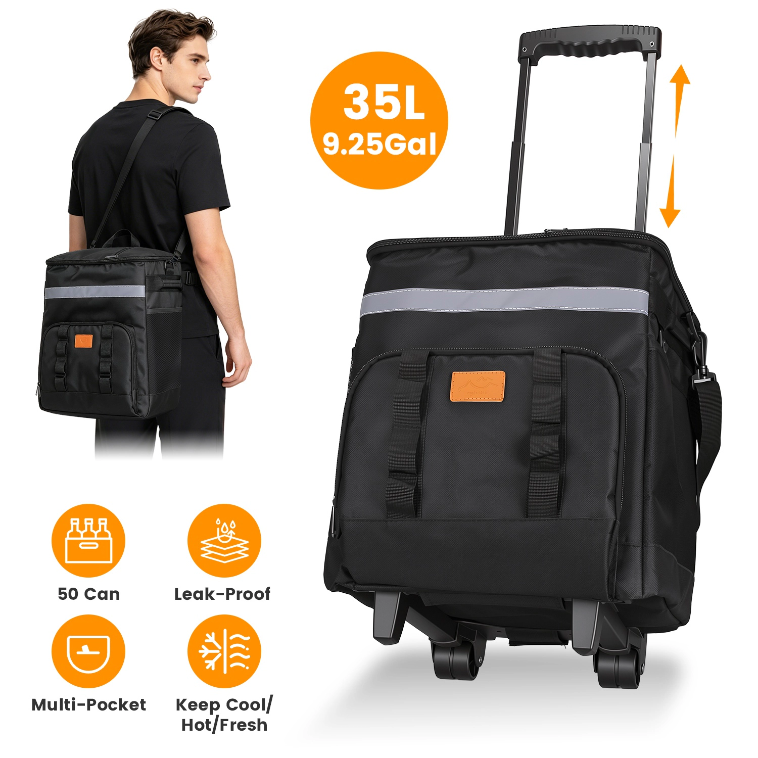 GBruno Insulated Rolling Cooler Bag