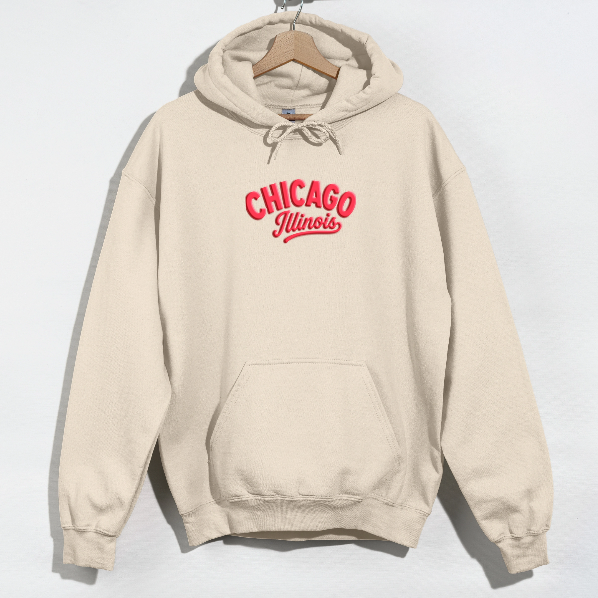 Simply Sage Market - Women's Graphic Hoodie Chicago Vibrant Puff Print