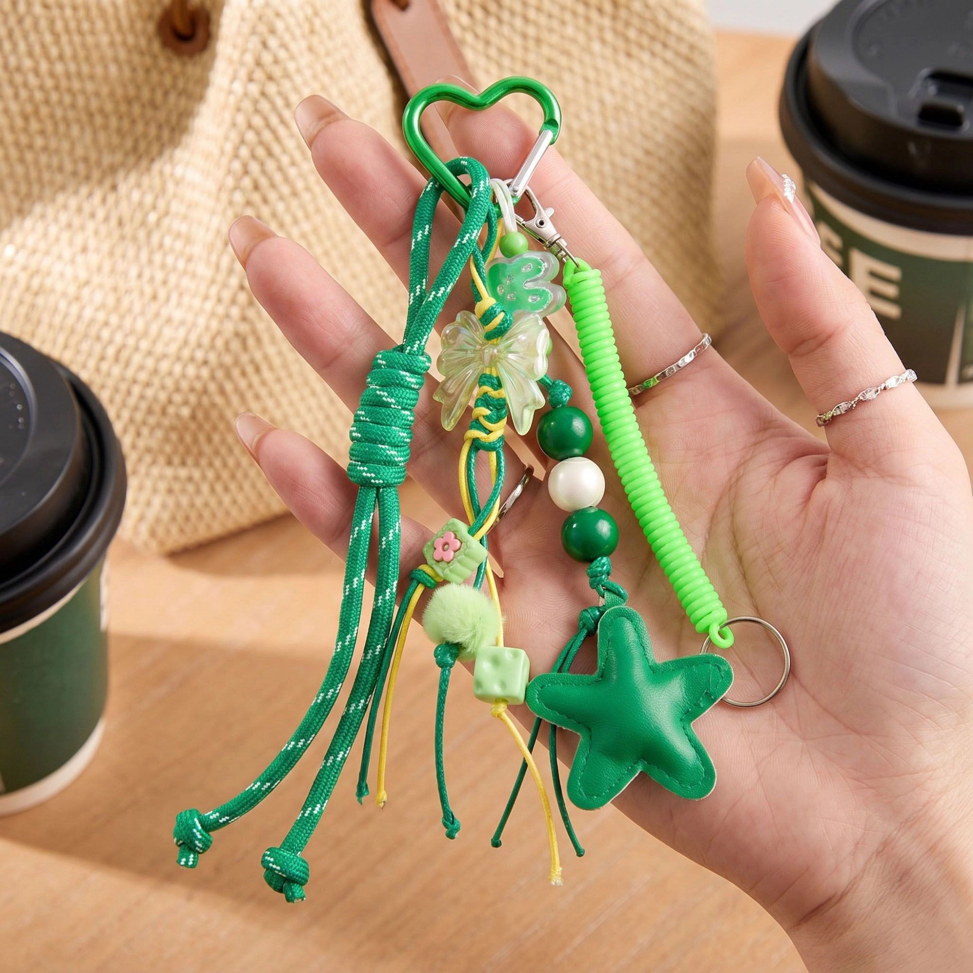 Alilang Womens Multi-Element Bag Charm with Hanging Strap and Decorative Accents