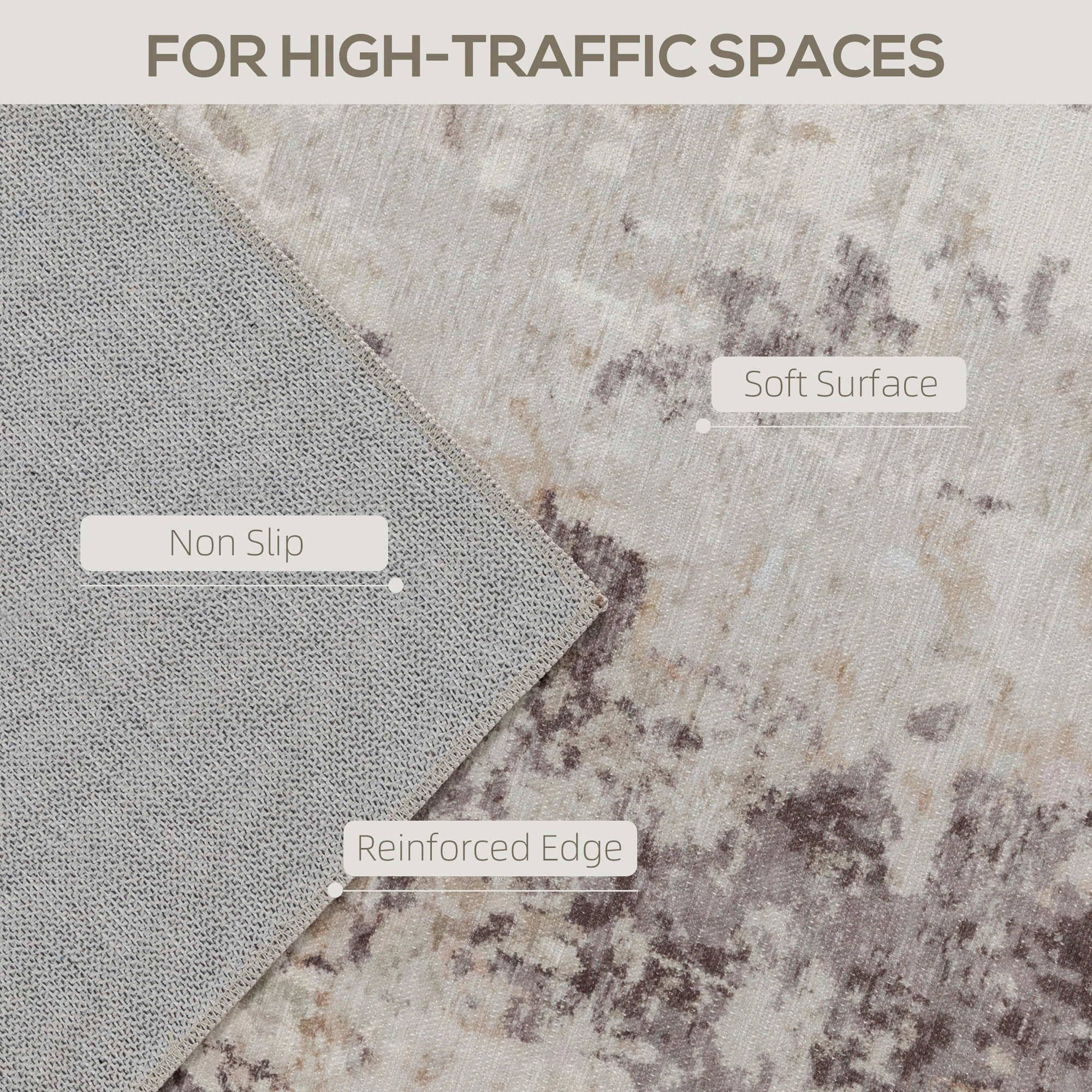 HONGGE Machine Washable Area Rug, Non-Slip Modern Abstract Floor Carpet for Living Room, Bedroom, Dining Room