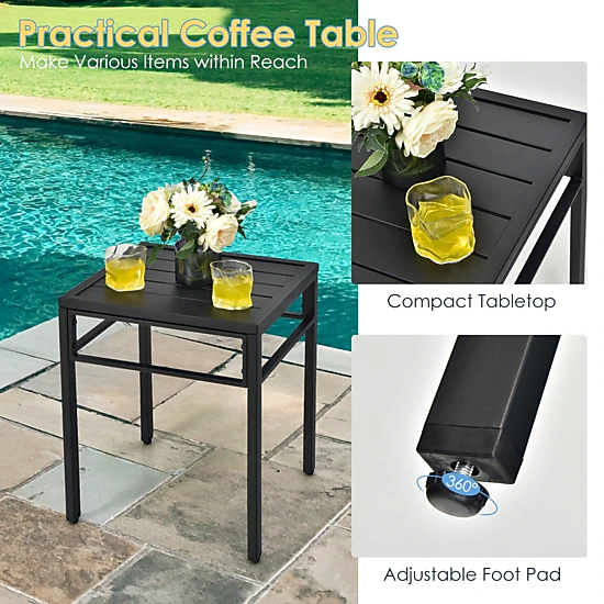SUGIFT Patio Conversation Bistro Set with High Backrest & Armrest 330-lb Chair Capacity 110-lb Table Capacity Mix Brown