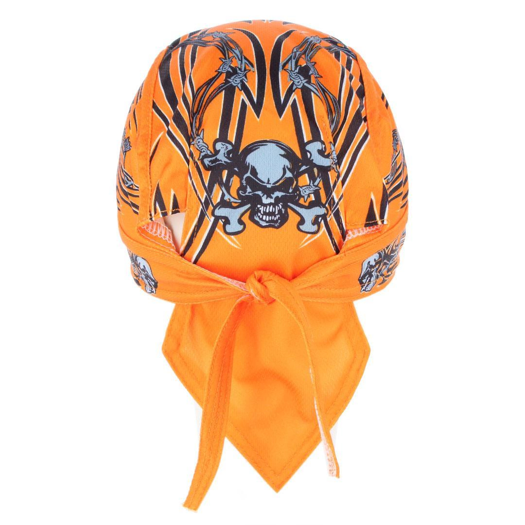CTM Men's Orange Biker Skull Cap by Wootie