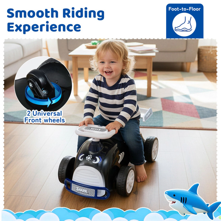 Hivvago Kids Ride On Car Sliding Toy with Music and Under-Seat Storage