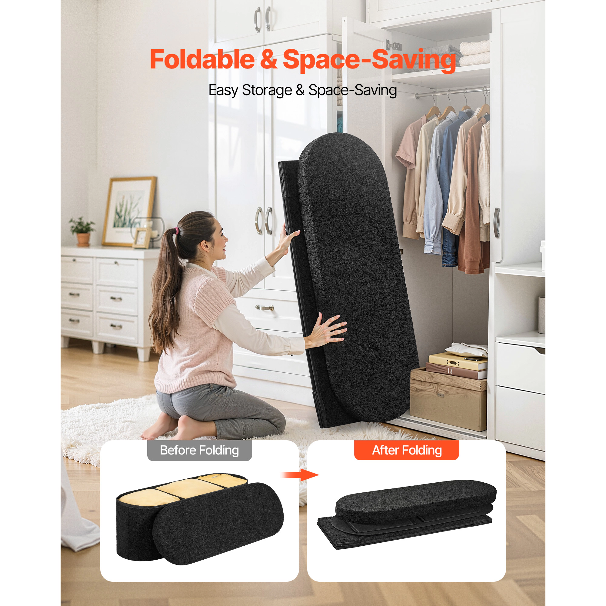 HONGGE Storage Ottoman Bench End of Bed Bench Upholstered Bed Ottoman Chest with Storage for Living Room Bedroom