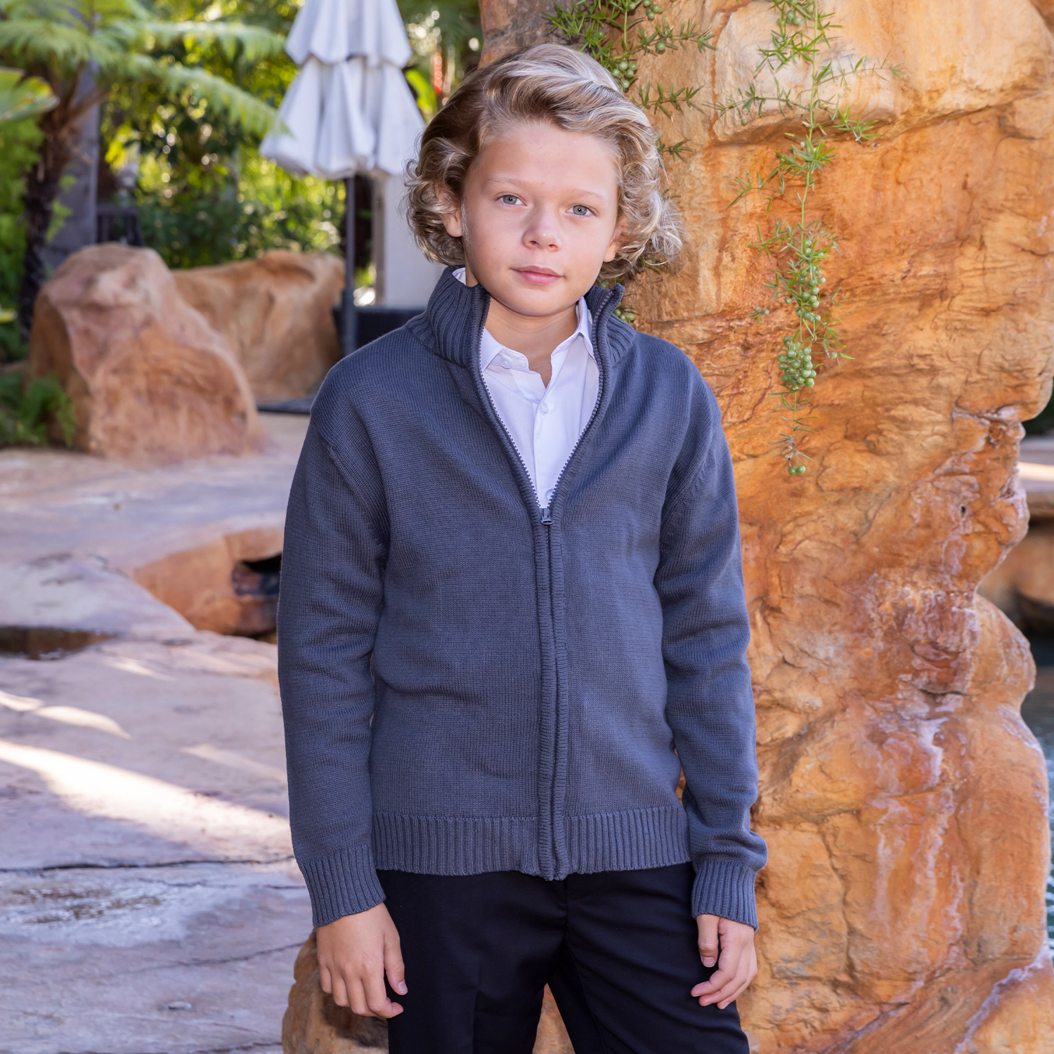 Gioberti Boy's Knitted Full Zip 100% Cotton Cardigan Sweater