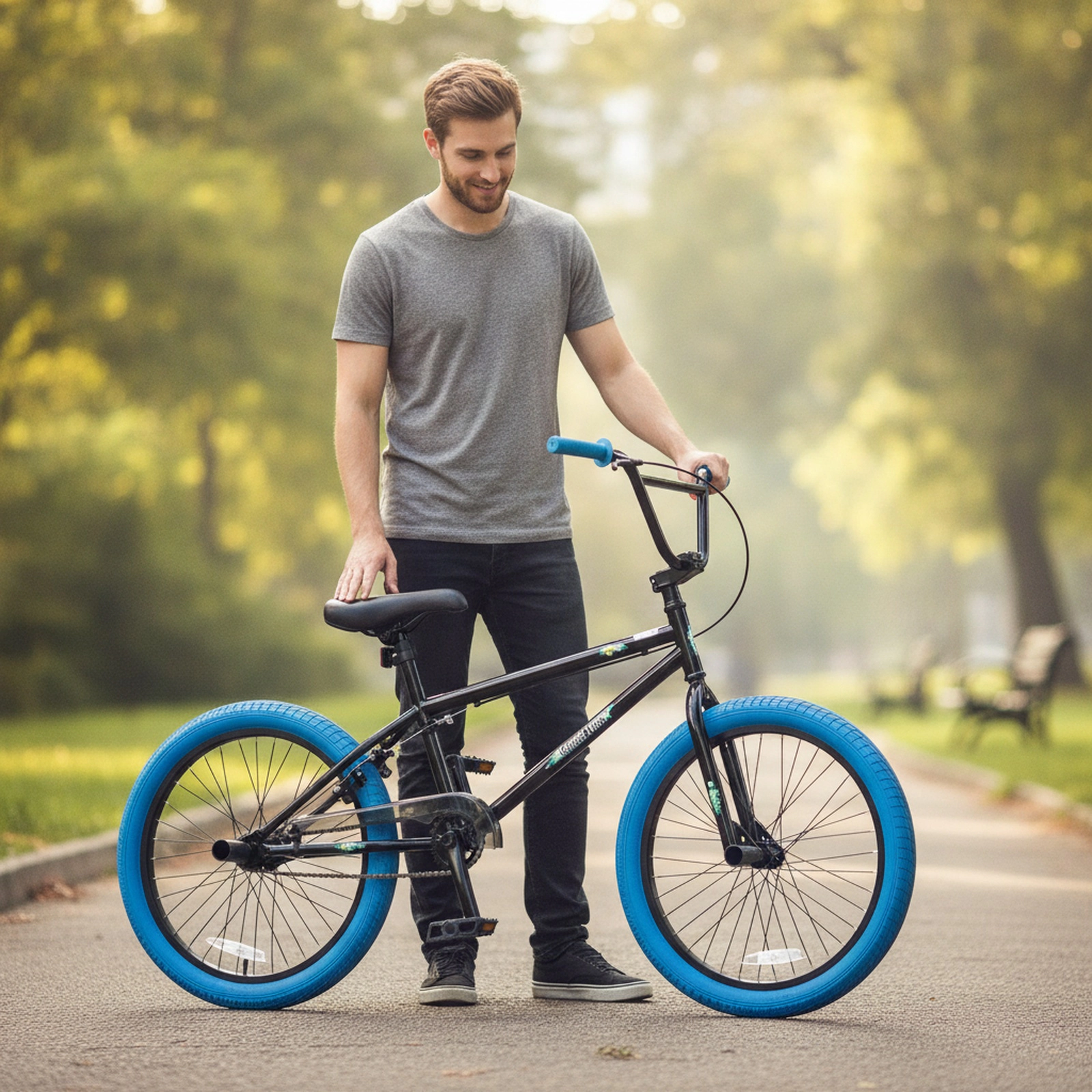 20-in Freestyle BMX Bike with 360-Degree Handlebar and 4 Pegs Rear U-Brake and Adjustable Seat Kids/Teens Ages 8+ Navy