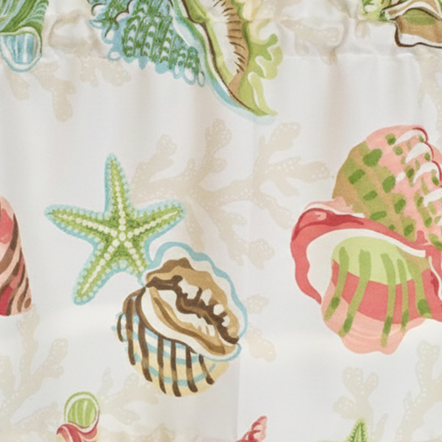 RLF Home 100% Cotton High Quality Beachbound Tailored Window Valance with 1.5" Rod Pocket 50" W X 12" L Multi
