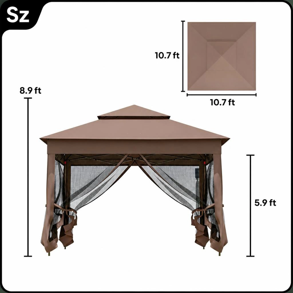 WOW PIONEER Square Outdoor Patio Gazebo