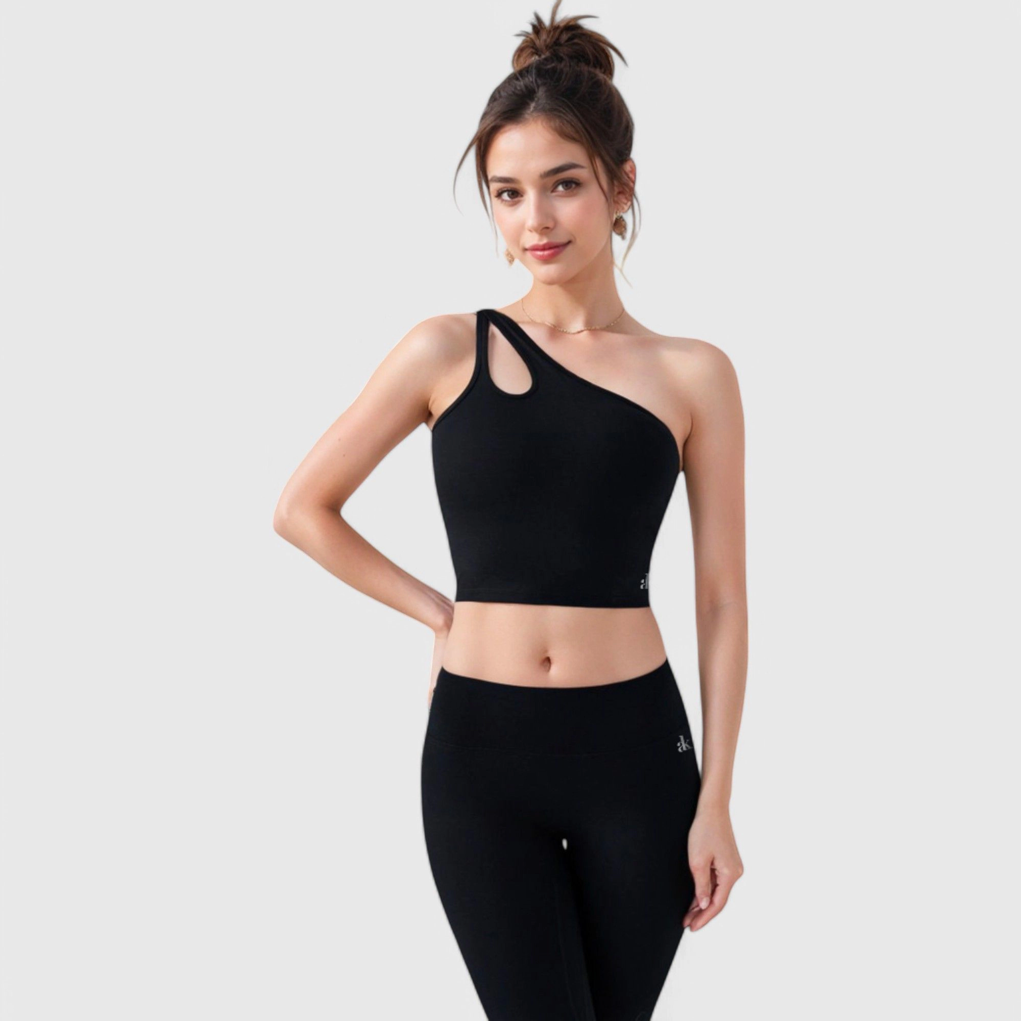 Anna-Kaci Women's One Shoulder Cutout Athletic Crop Top