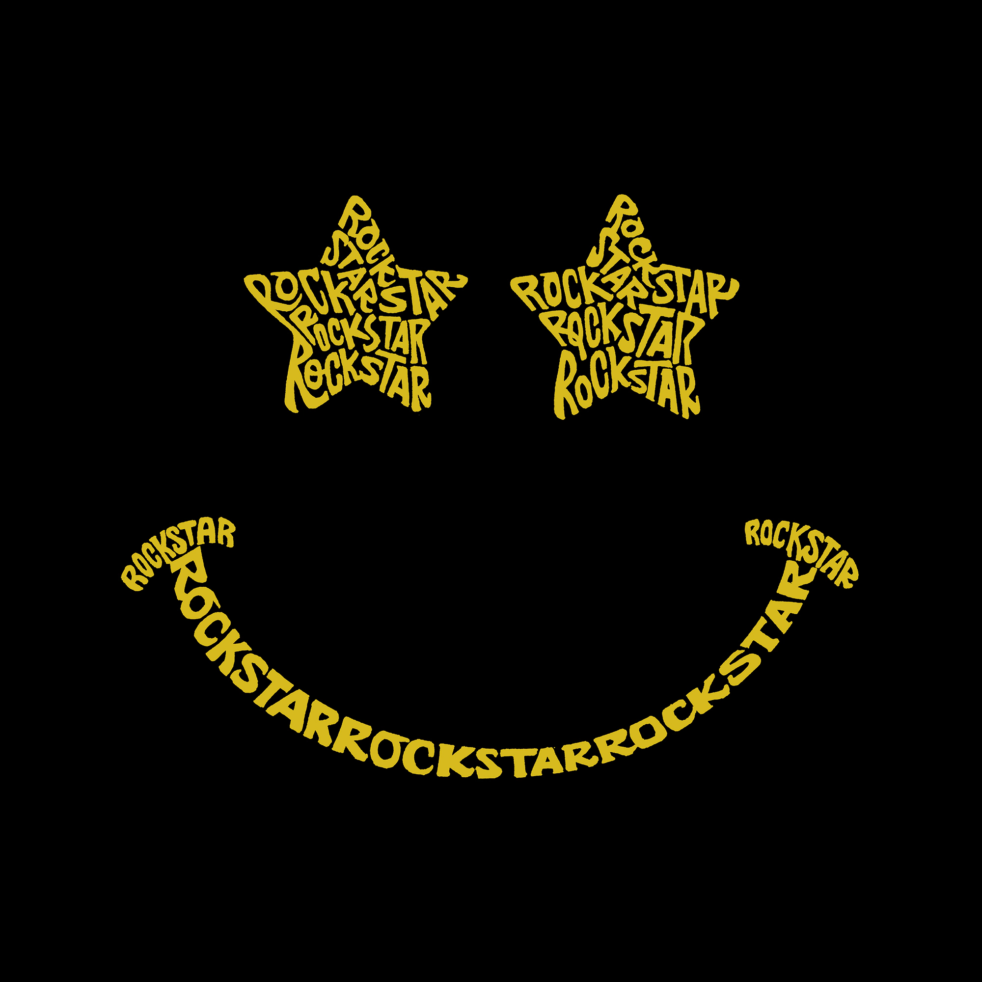 LA Pop Art Rockstar Smiley - Women's Word Hooded Sweatshirt