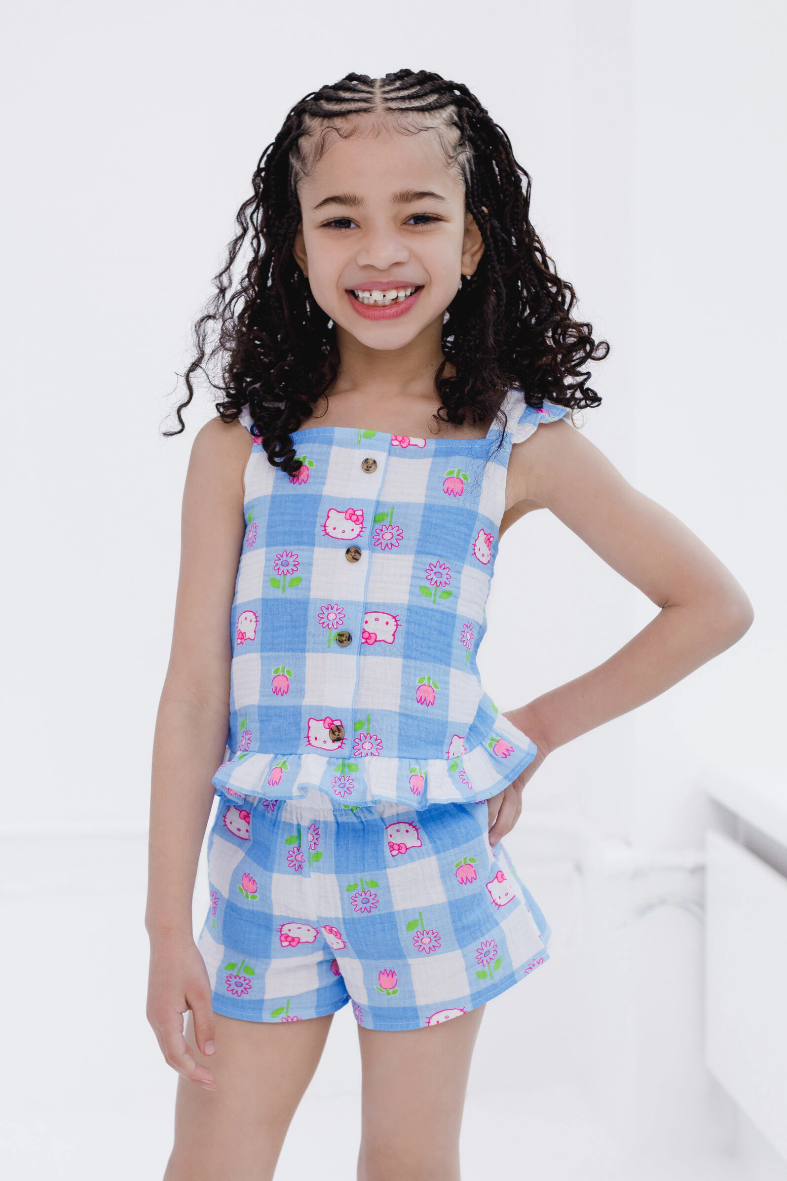 Hello Kitty Girls' 2-Piece Sleeveless Top and Shorts Set
