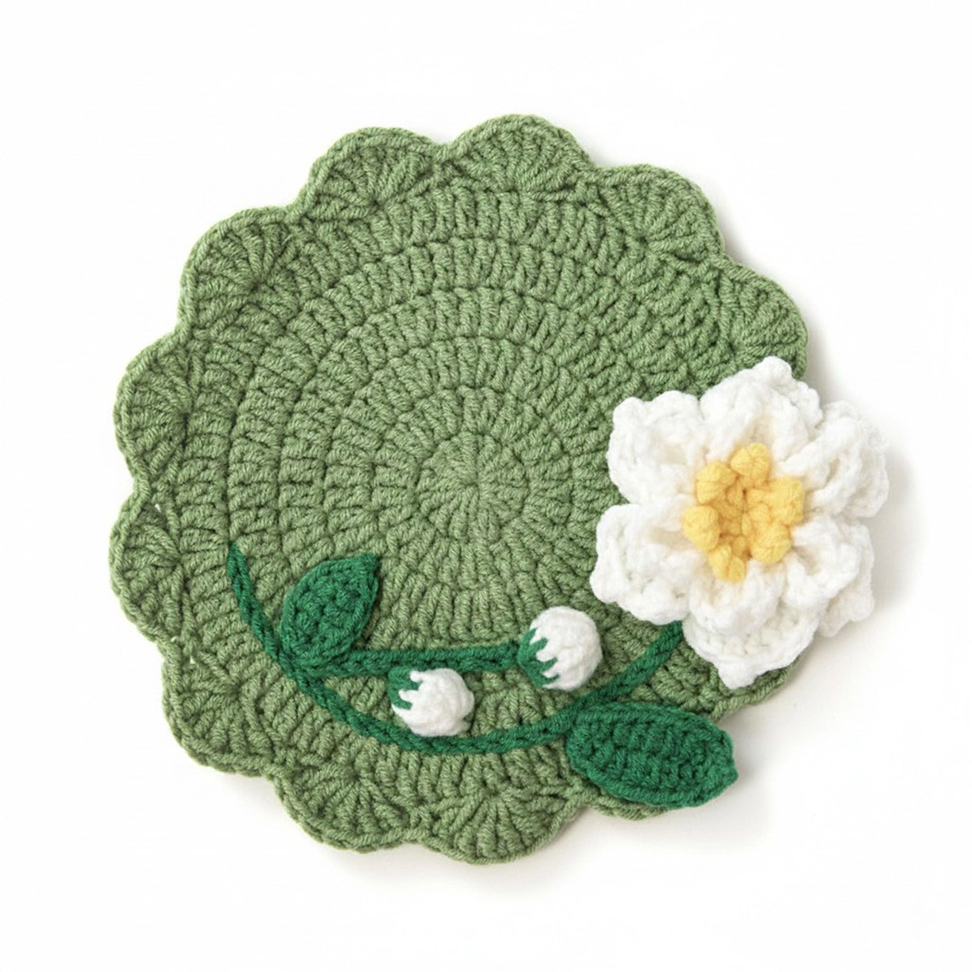 Alilang Unisex Crochet Flower Coaster Handmade Knit Table Protector