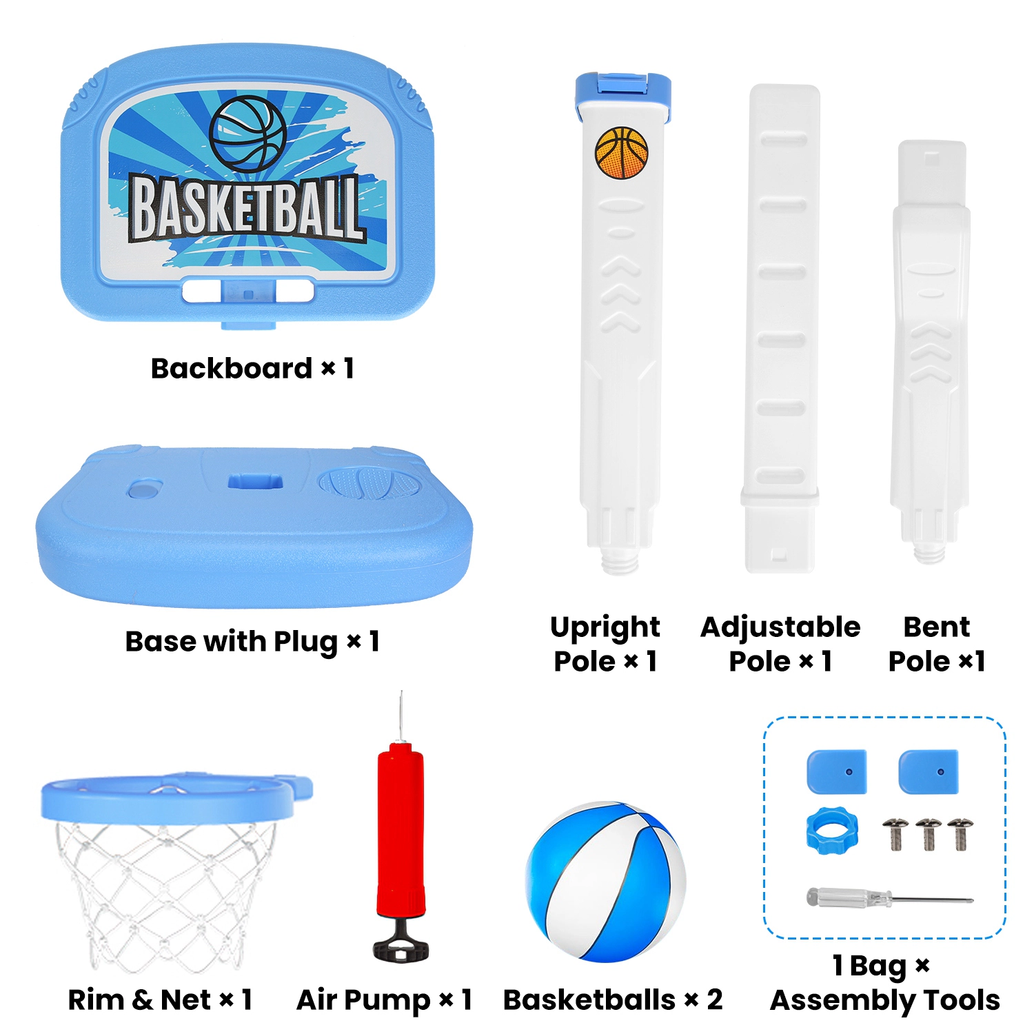 GBruno 2-in-1 Adjustable Poolside Basketball Set