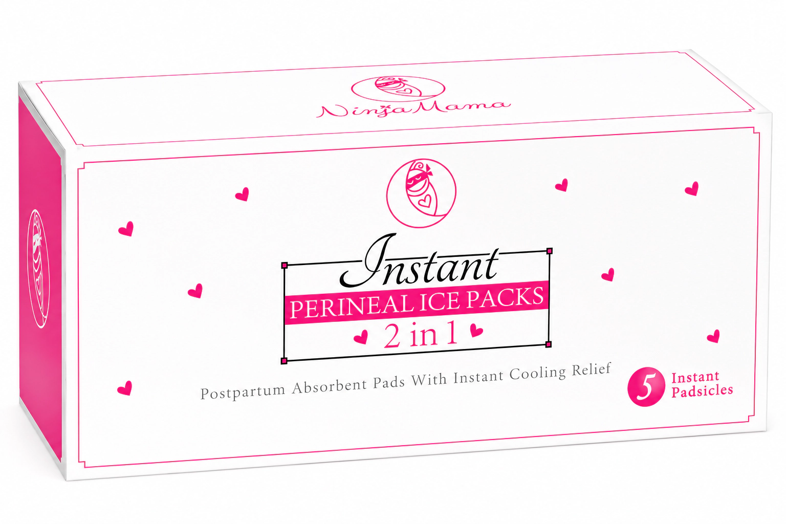 Ninja Mama Women's Instant Perineal Ice Packs - Pack of 5 - Absorbent No freezer Needed - Single Use