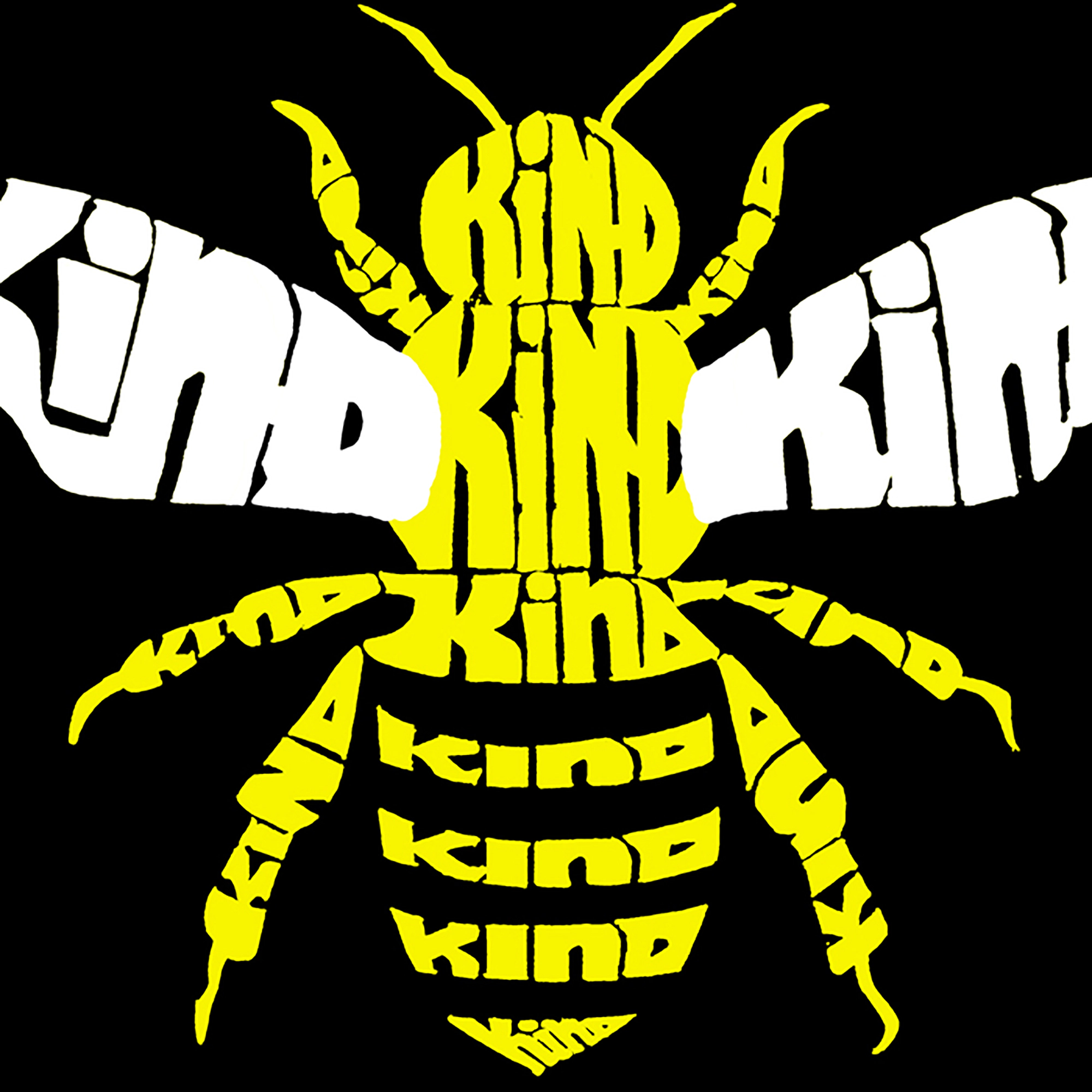 LA Pop Art Men's Bee Kind Word T-Shirt, 100% Cotton, Crew Neck - Short Sleeve