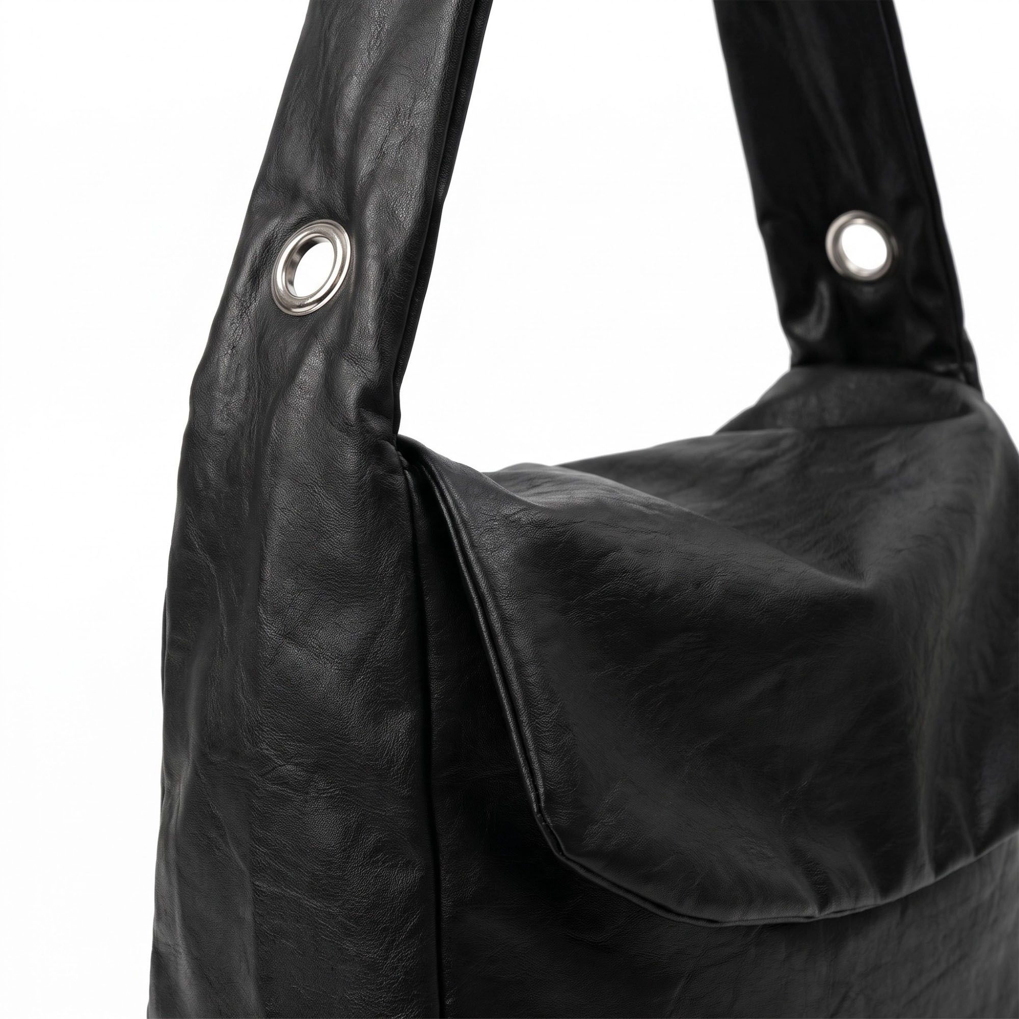 Alilang Women's  Flap Hobo Bag with Grommet Strap and Wide Shoulder Handle 11.8x9.5x4in