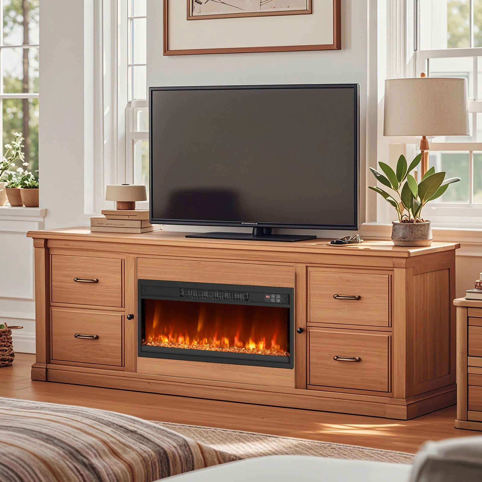 SlickBlue Wall Mounted Fireplace Heater for Living Room, Bedroom & Entertainment Spaces