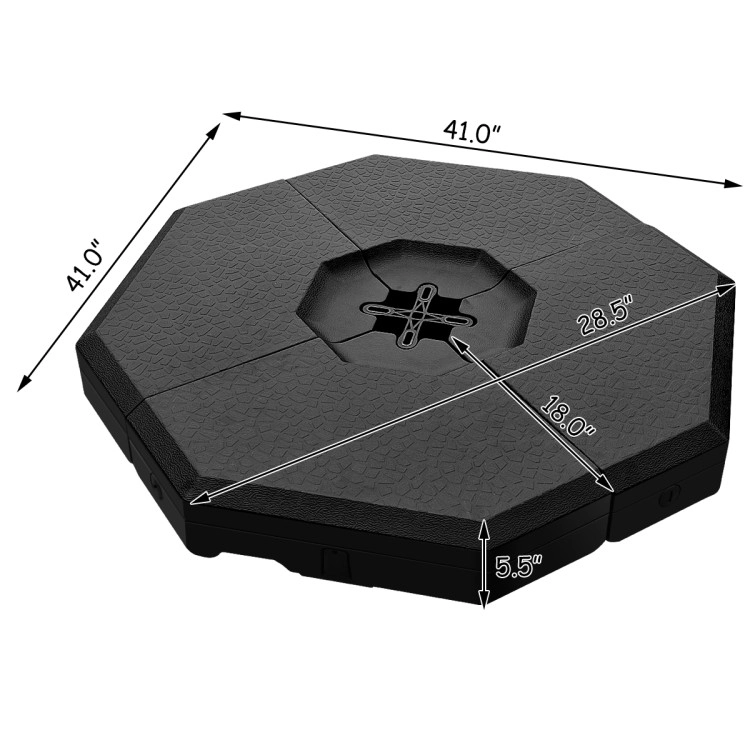 Hivvago 4 Pieces Patio Offset Umbrella Weights Base Plate Set