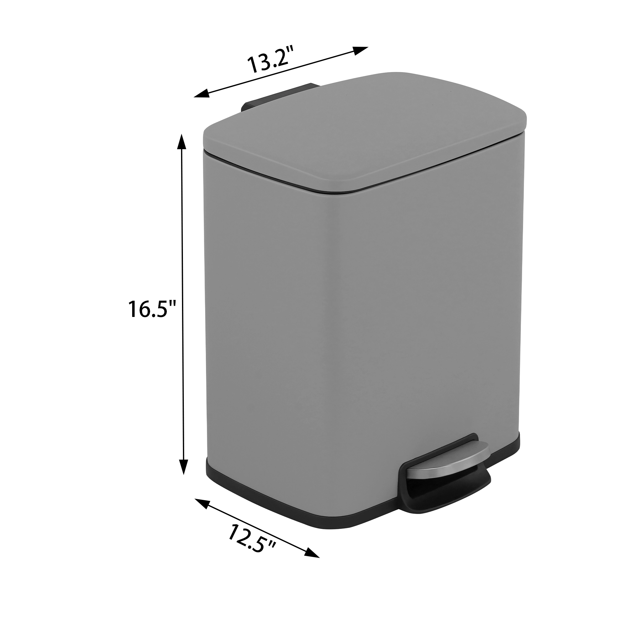 Innovaze Gal./ Liter Rectangular Stainless-Steel-Made Matt Step-on Trash Can for Kitchen