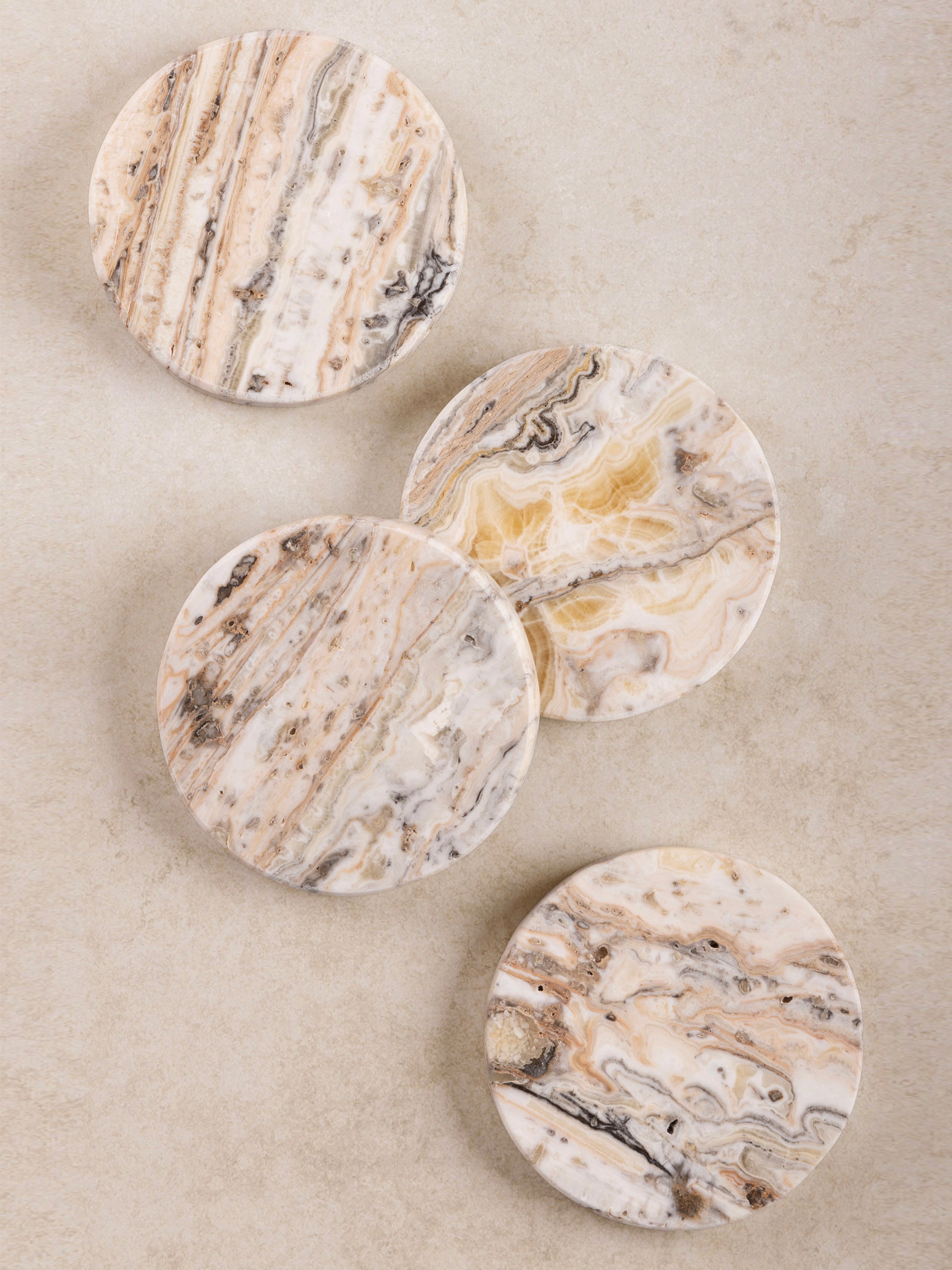 GAURI KOHLI Tasmania Brown Onyx Coasters