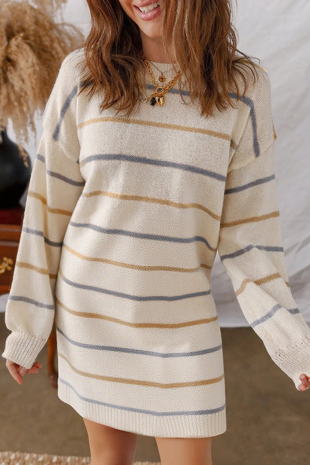 Threaded Pear Women's Scarlett Drop Shoulder Shift Sweater