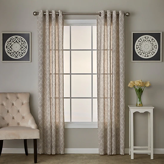 SKL Home By Saturday Knight Ltd Chainlink Window Curtain Panel - 52X63", Linen