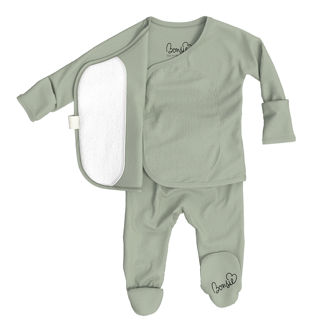 Bonsie Footie Avocado - Skin-to-Skin Baby One-Piece