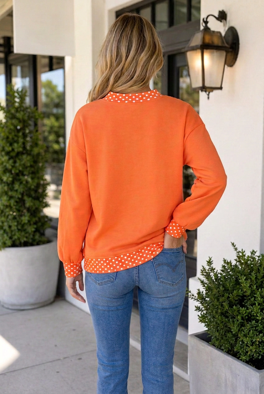Threaded Pear Tayla Trim Mock Halloween Sweatshirt