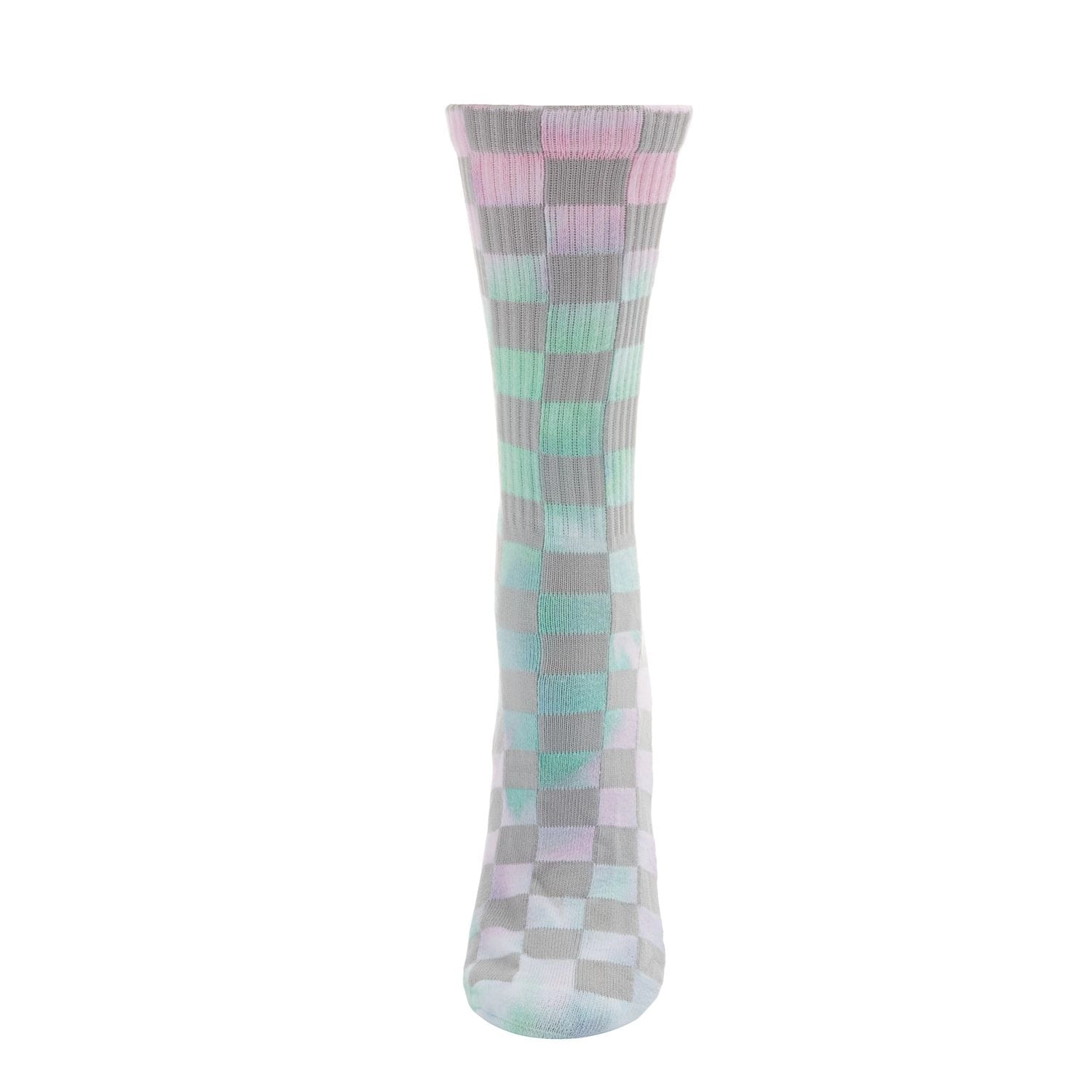 MeMoi Women's Checkered Ribbed Half Cushion Crew Socks