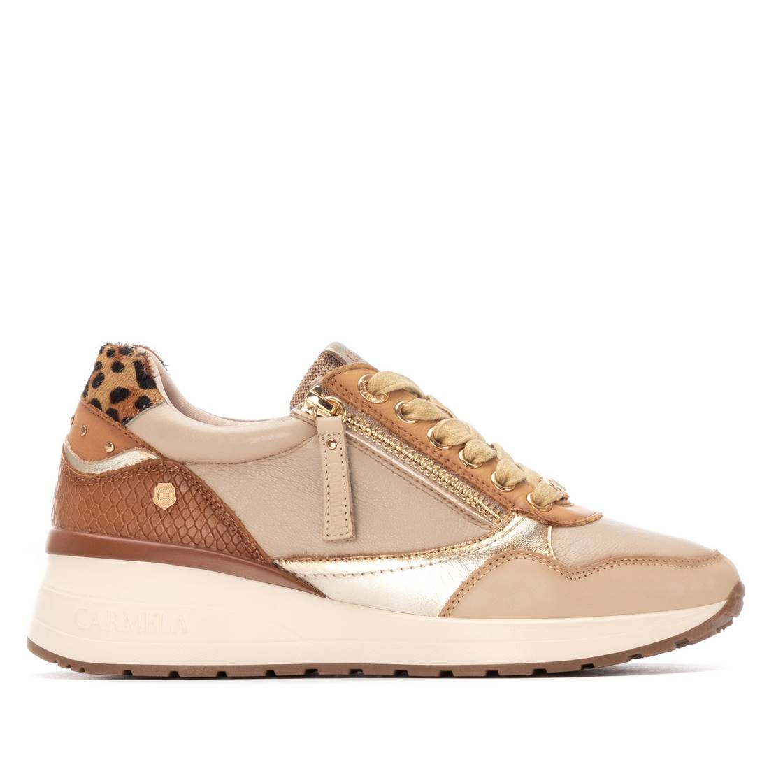 Women's Leather Wedge Lace-Up Sneakers Carmela Collection By XTI