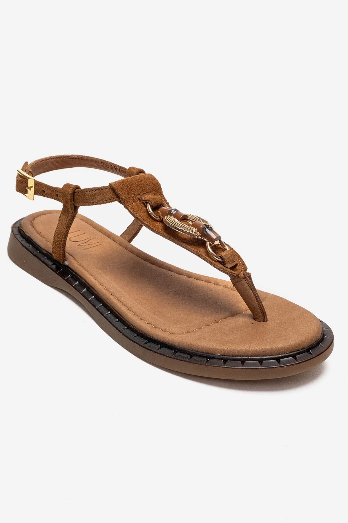 Forever & Always Womens Tiana Leather Buckled Sandals