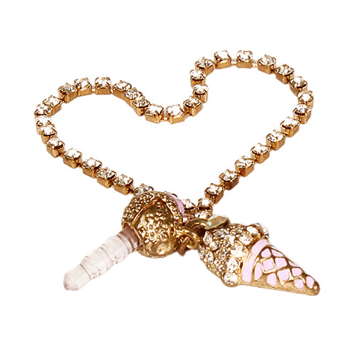 GBruno Crystal Ice Cream Phone Dust Plug Pendant
