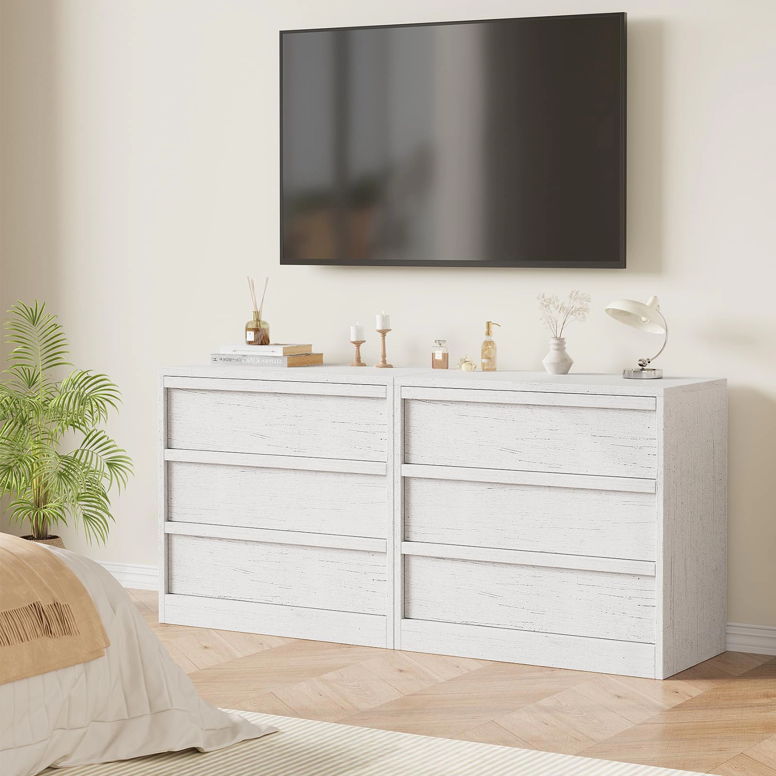 3 Drawer Dresser Nightstand, Modern Small Chest with Storage for Bedroom or Living Room