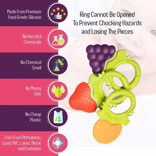Sperric Baby Teething Toys for Newborns 0-6 Months, Textured Silicone Teethers for Infants 6-12 Months, BPA Free 3 Pack