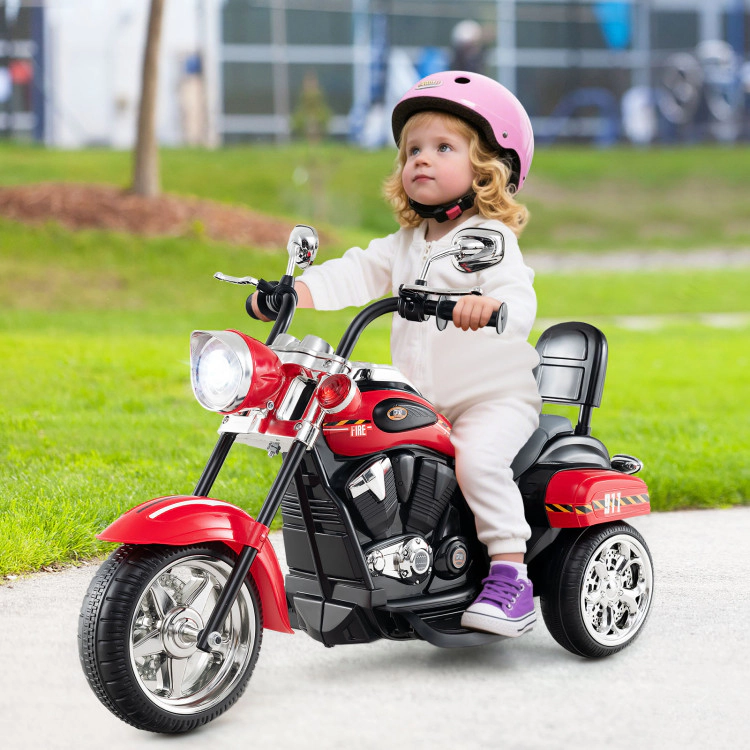 Hivvago 6V Powered Toddler 3-Wheel Motorbike Ride On Toy with Horn and Headlight