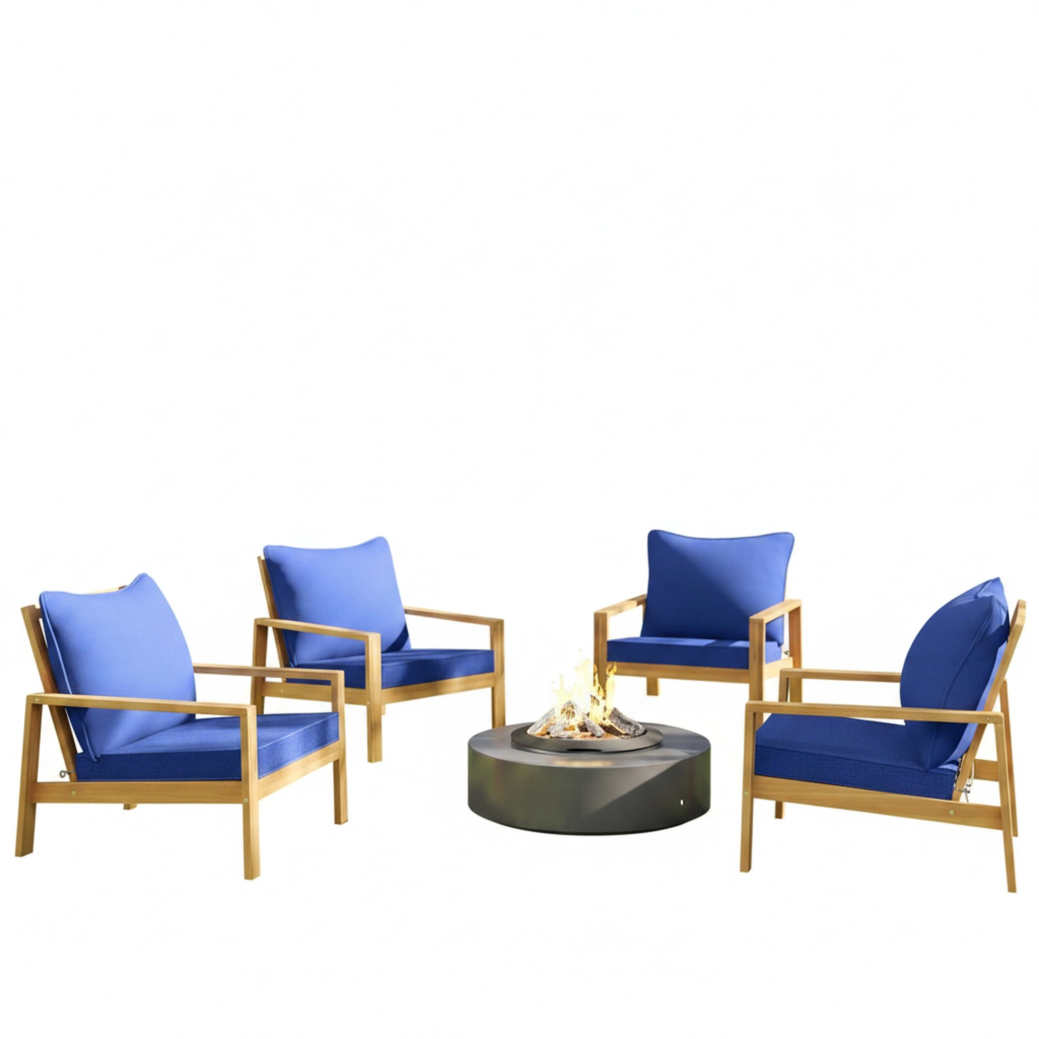 HONGGE Patio Chair Cushions with Seat & Backrest Fade Resistant Seat Replacement Cushion Set