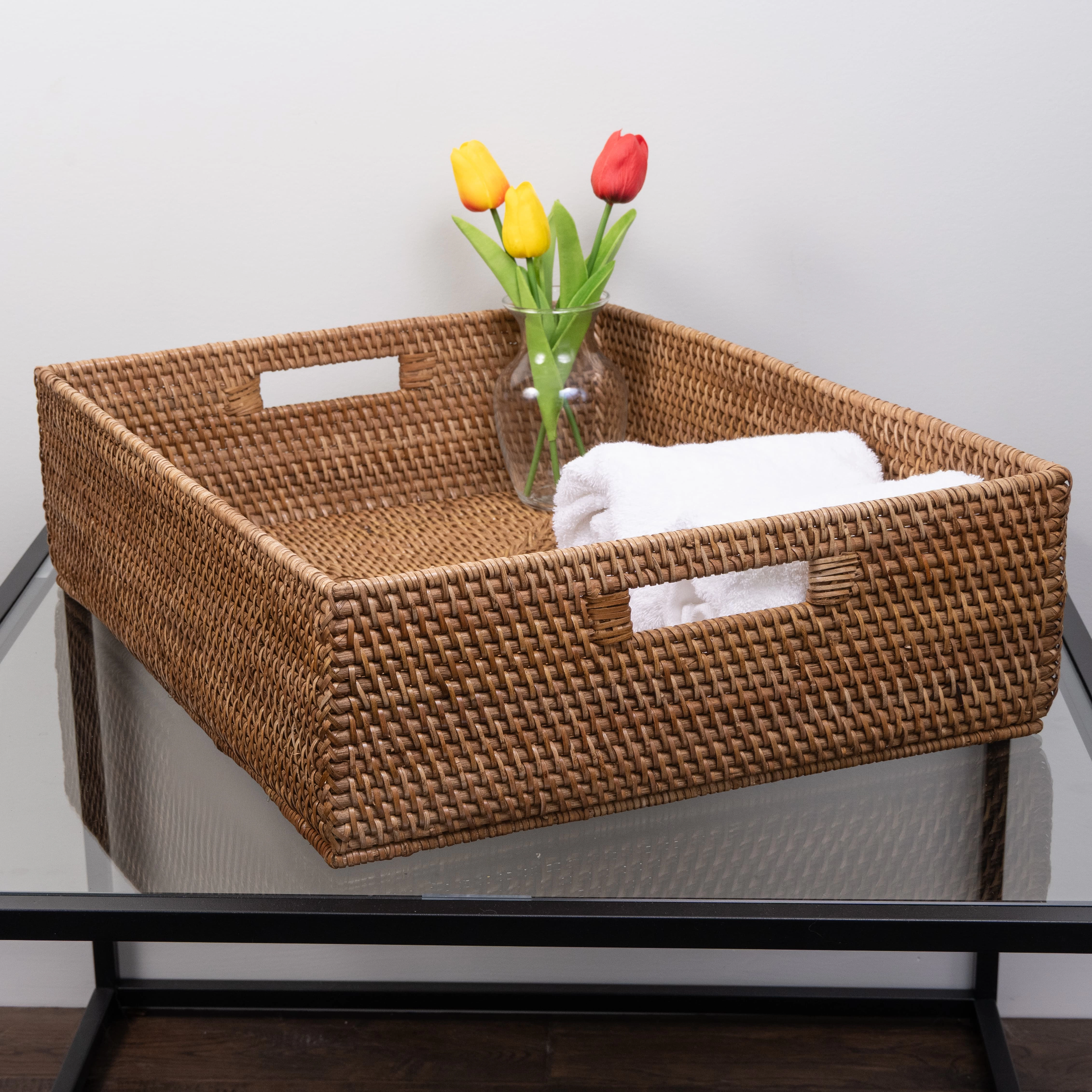 Saboga Home™ Rectangular Basket with Cutout Handles