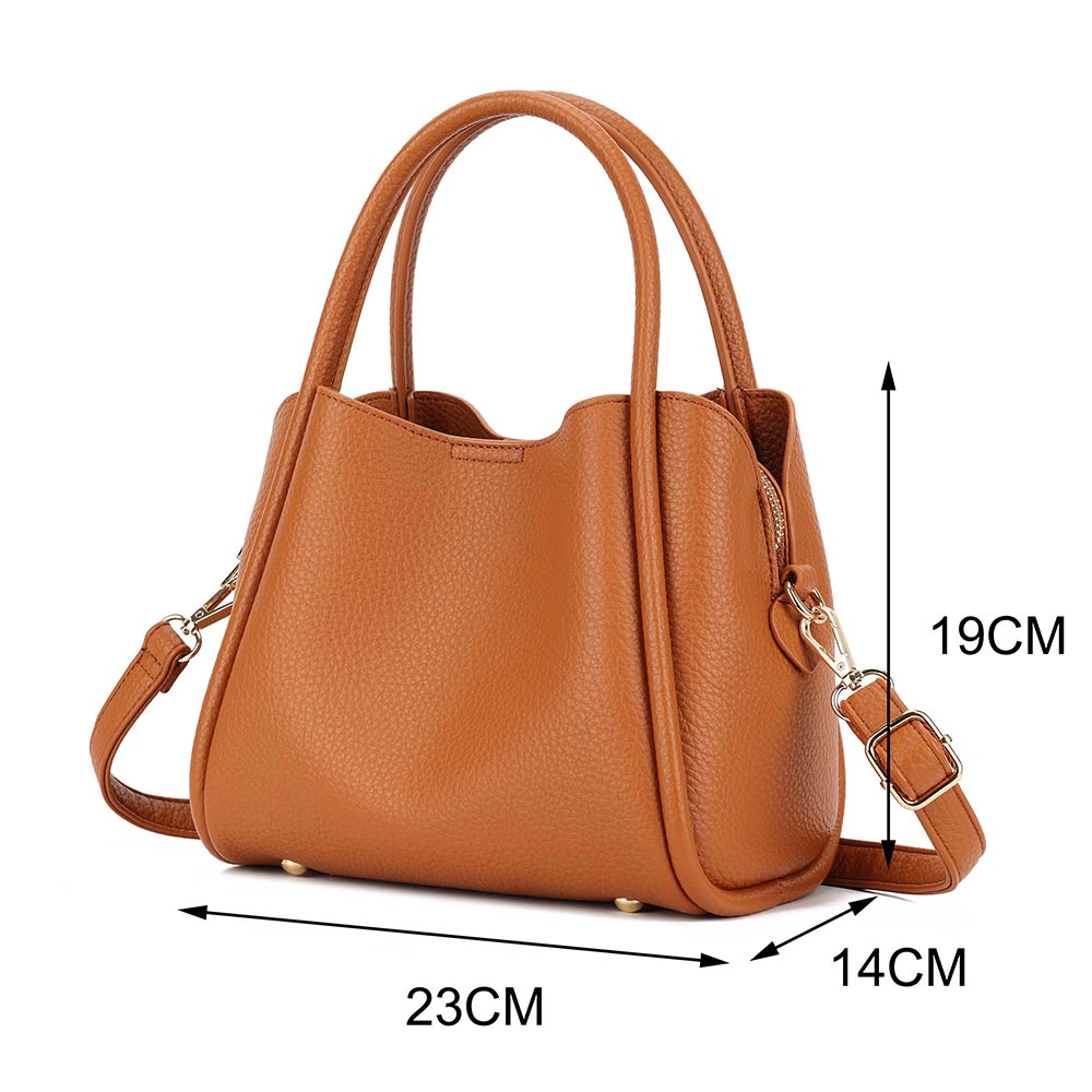 FASHNZFAB Faux Leather Structured Top Handle Crossbody Handbag