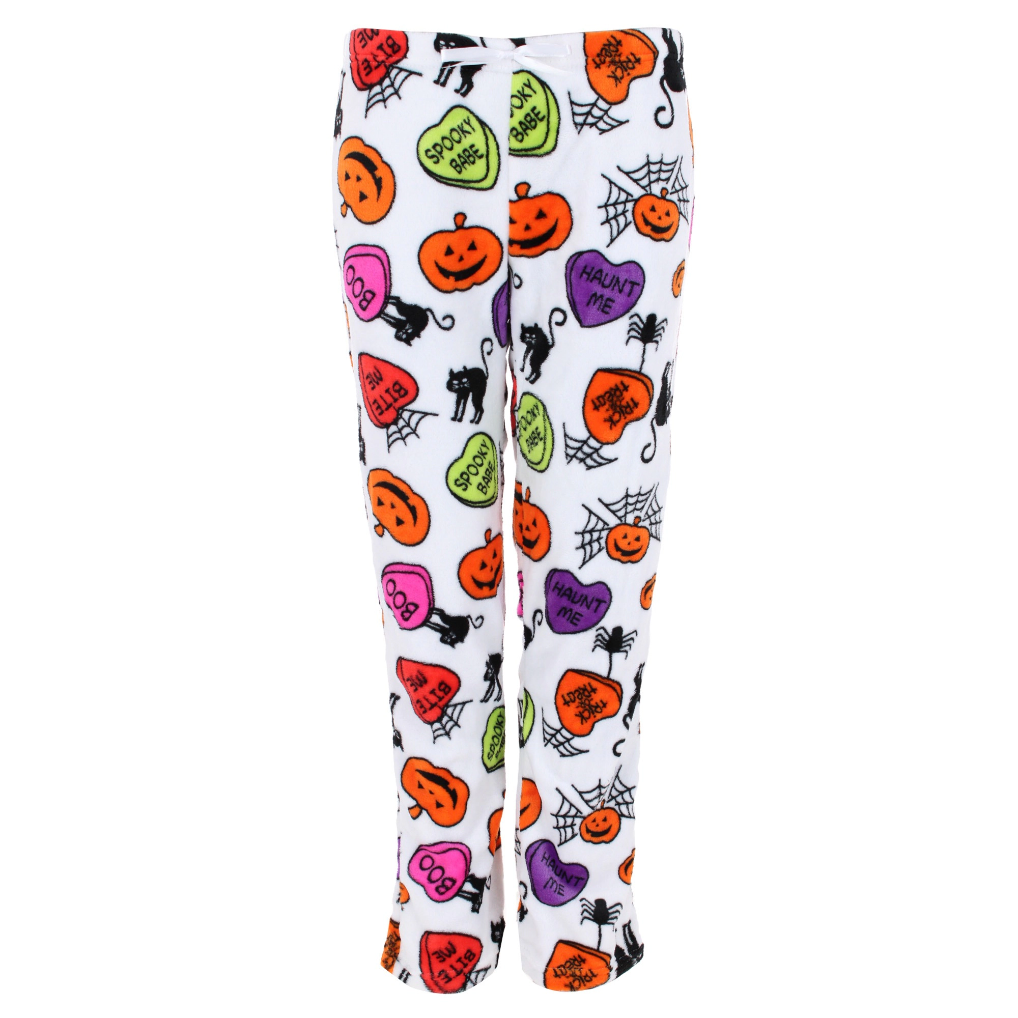 CTM Women's Halloween Candy Heart Plush Pajama Pants by Weekending