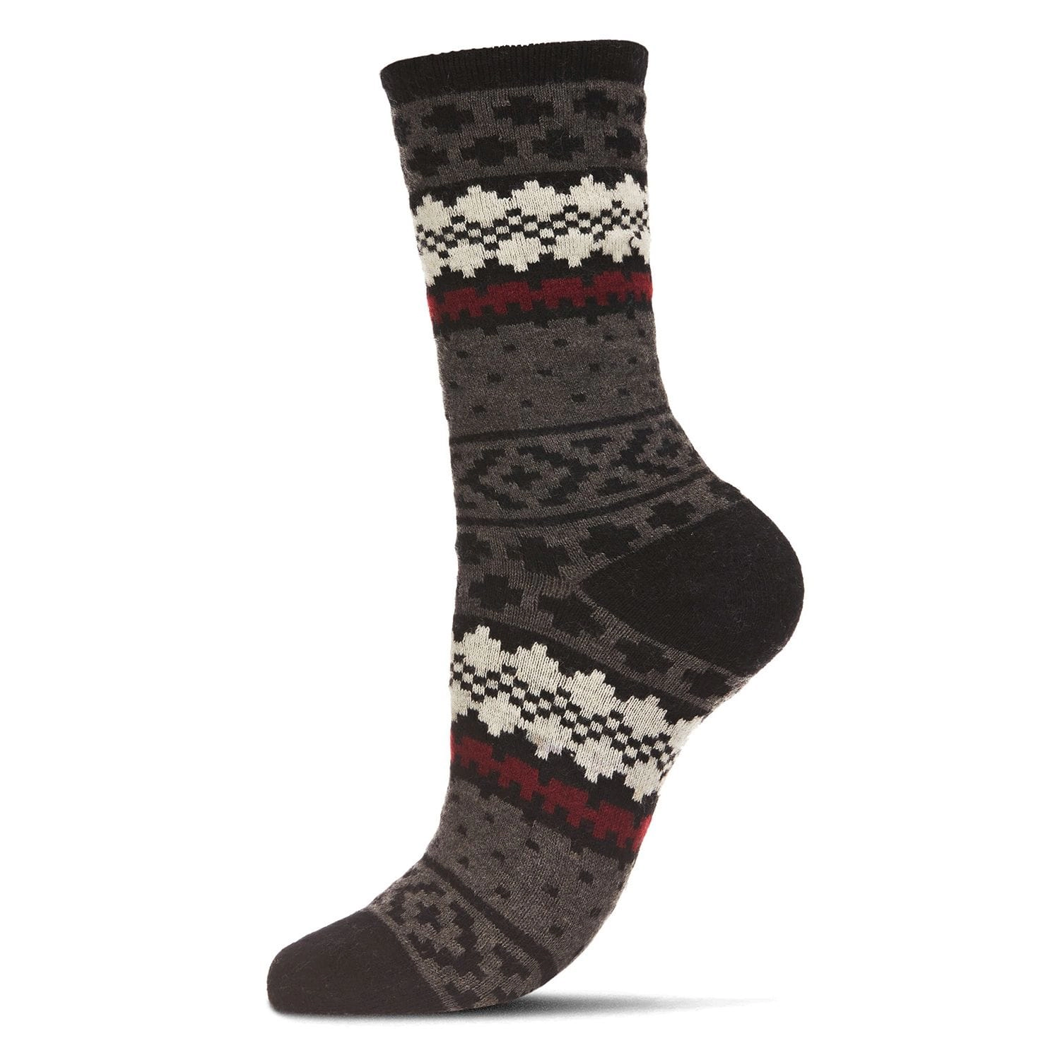 MeMoi Women's Winter Fair Isle Cashmere Blend Crew Socks