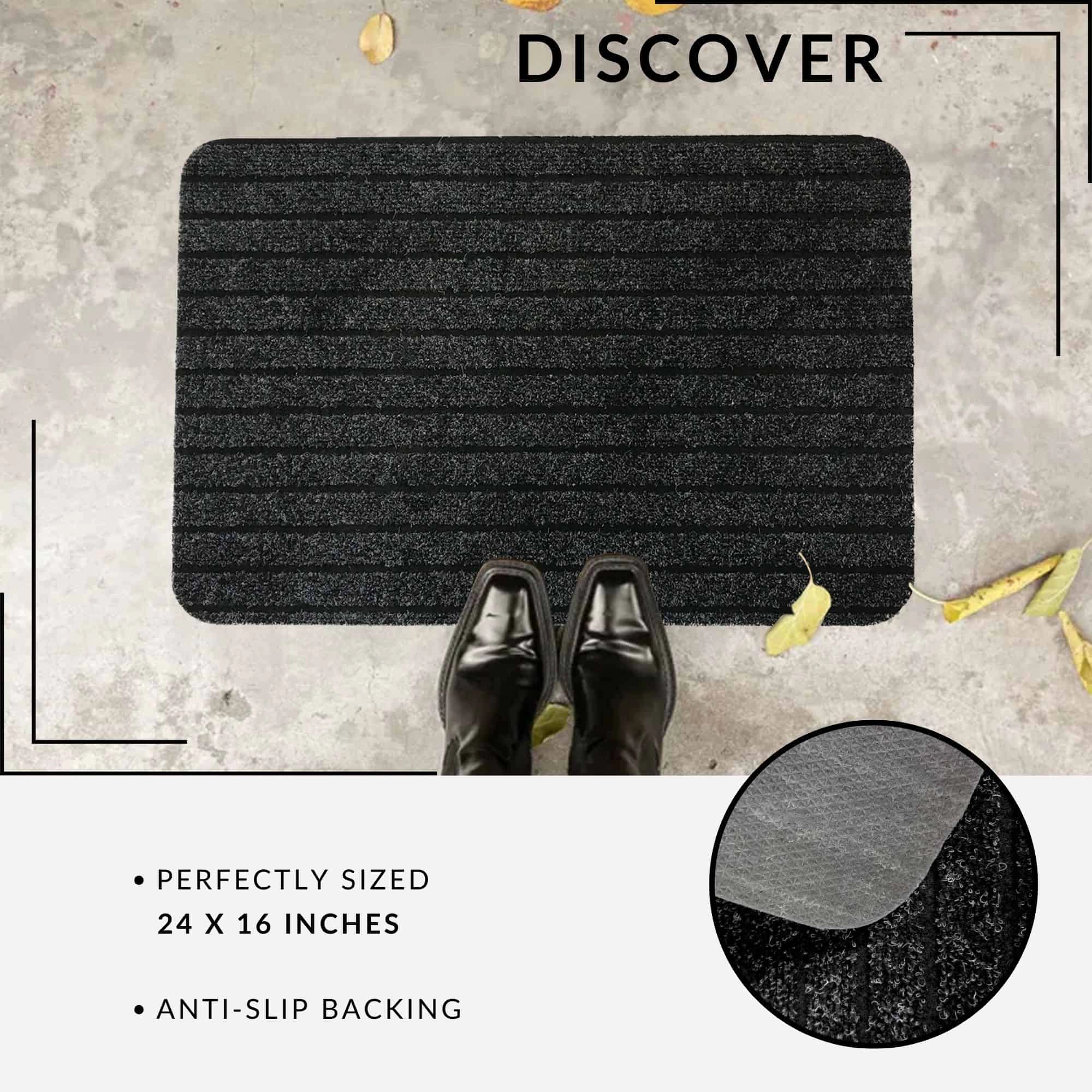 Evideco French Home Goods Maroon Red Chloe Polypropylene Doormat 24 x 16 Inches