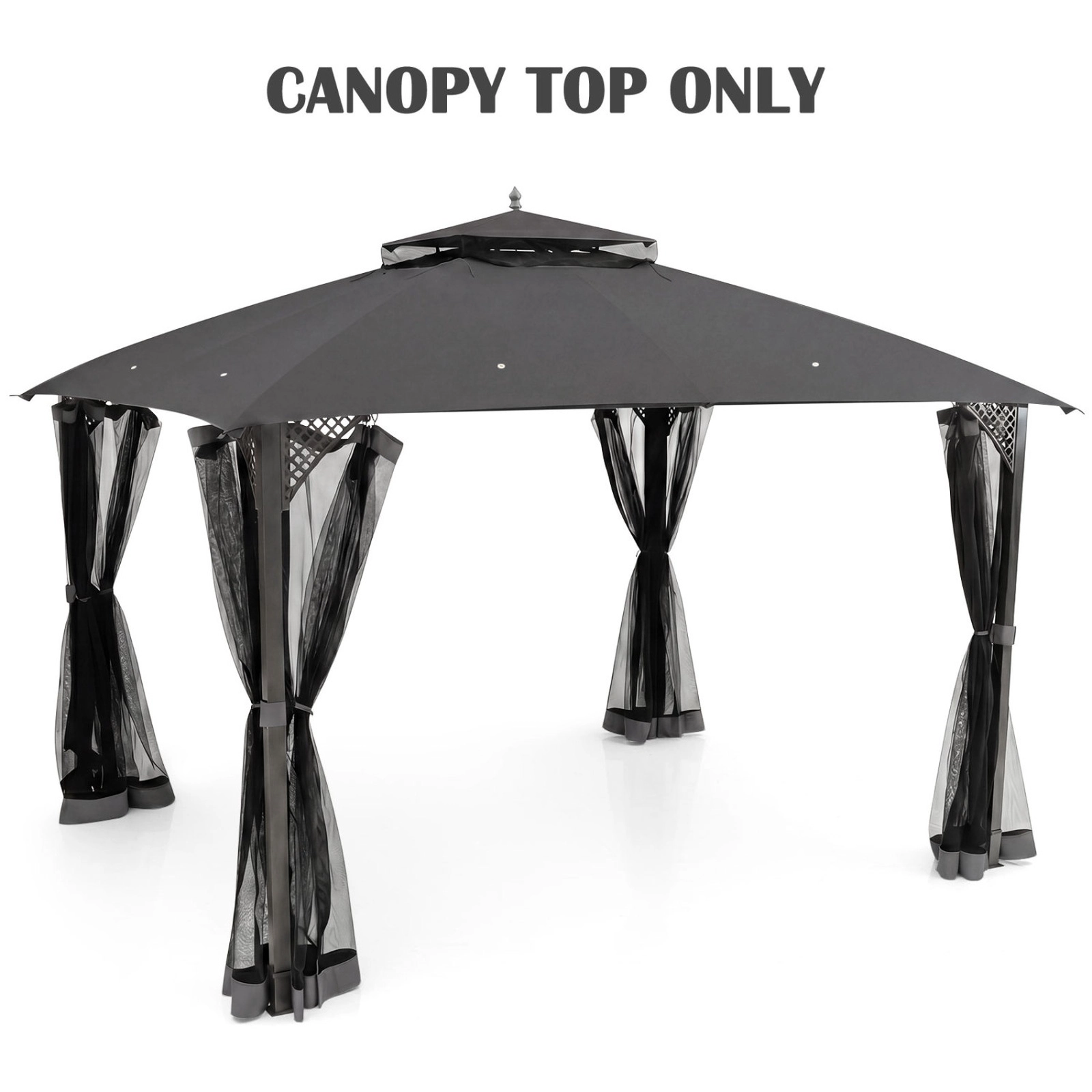 SUGIFT Gray Air Vent and Drainage Holes 12 x 10 ft Gazebo Replacement Canopy Top
