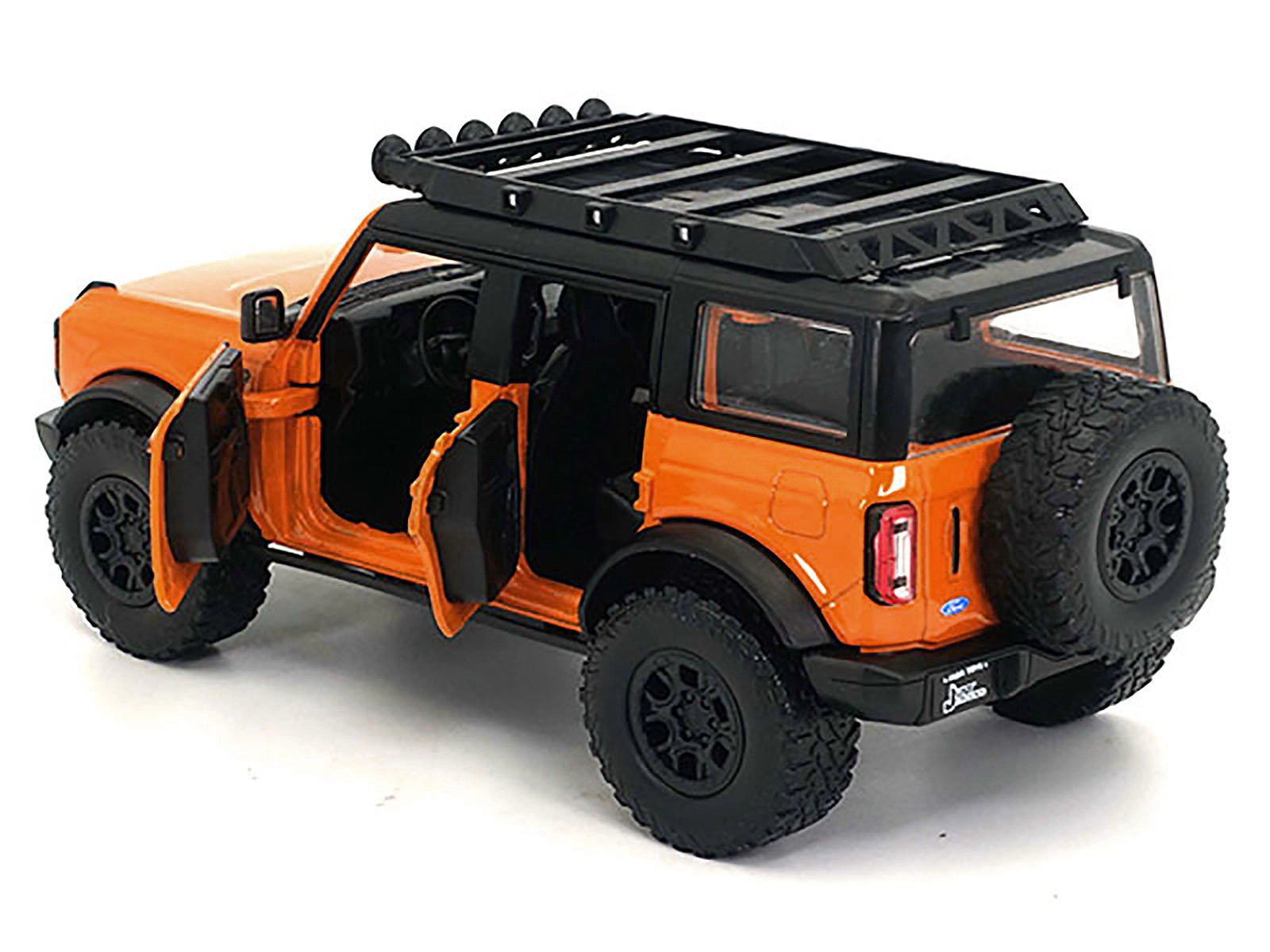 Jada 2021 Ford Bronco Orange With Black Stripes And Roof Rack "Just Trucks" Series 1/24 Diecast Model Car By Jada