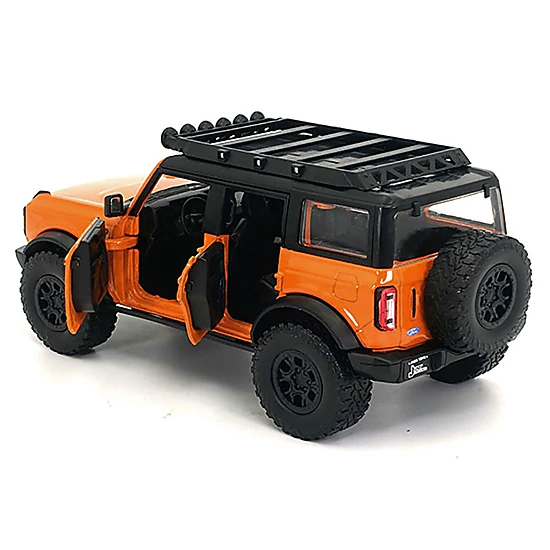 Jada Collectible 2021 Ford Bronco Orange With Black Stripes And Roof Rack "Just Trucks" Series 1/24 Diecast Model Car