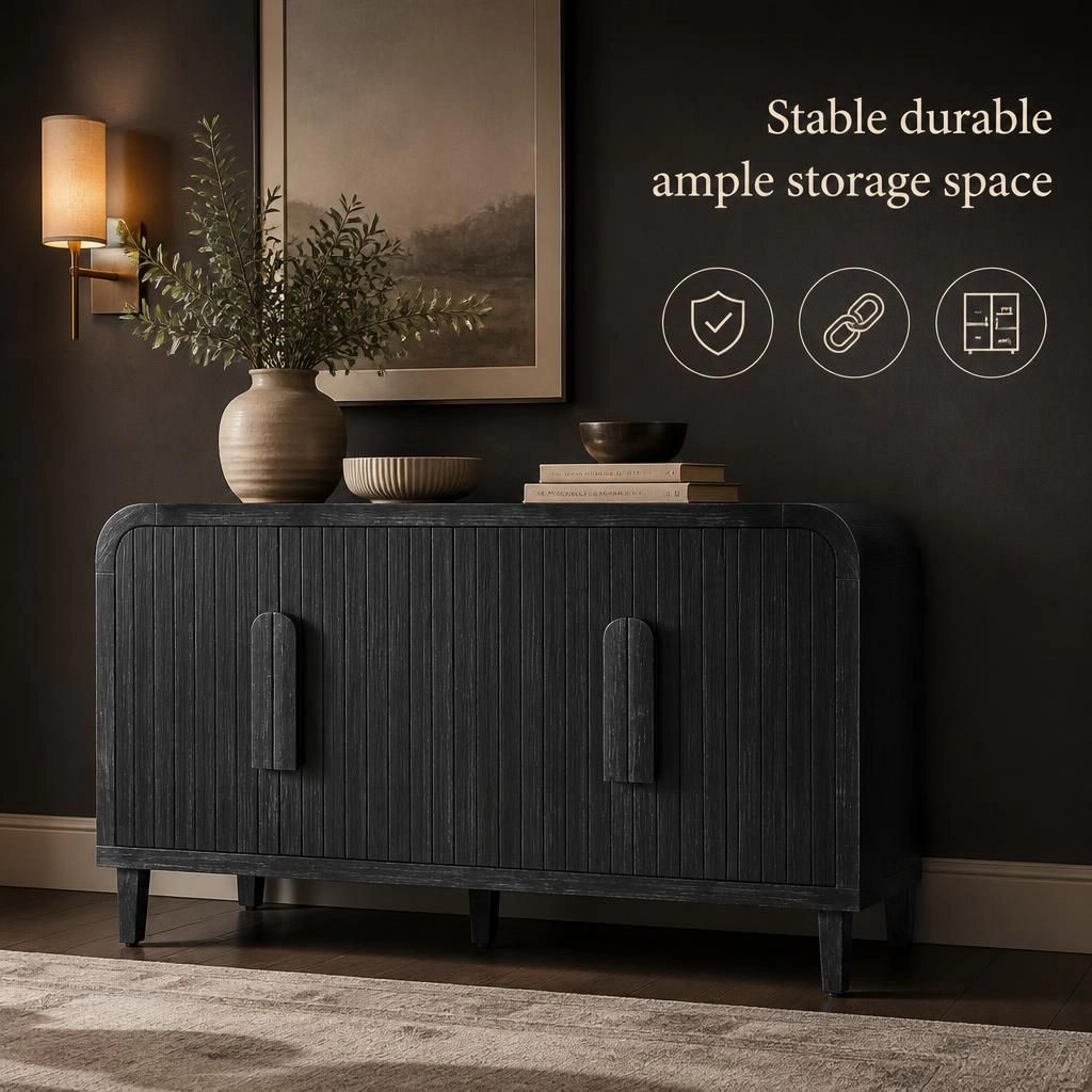 GOODSILO Solid Wood Multi-Compartment Storage Cabinet