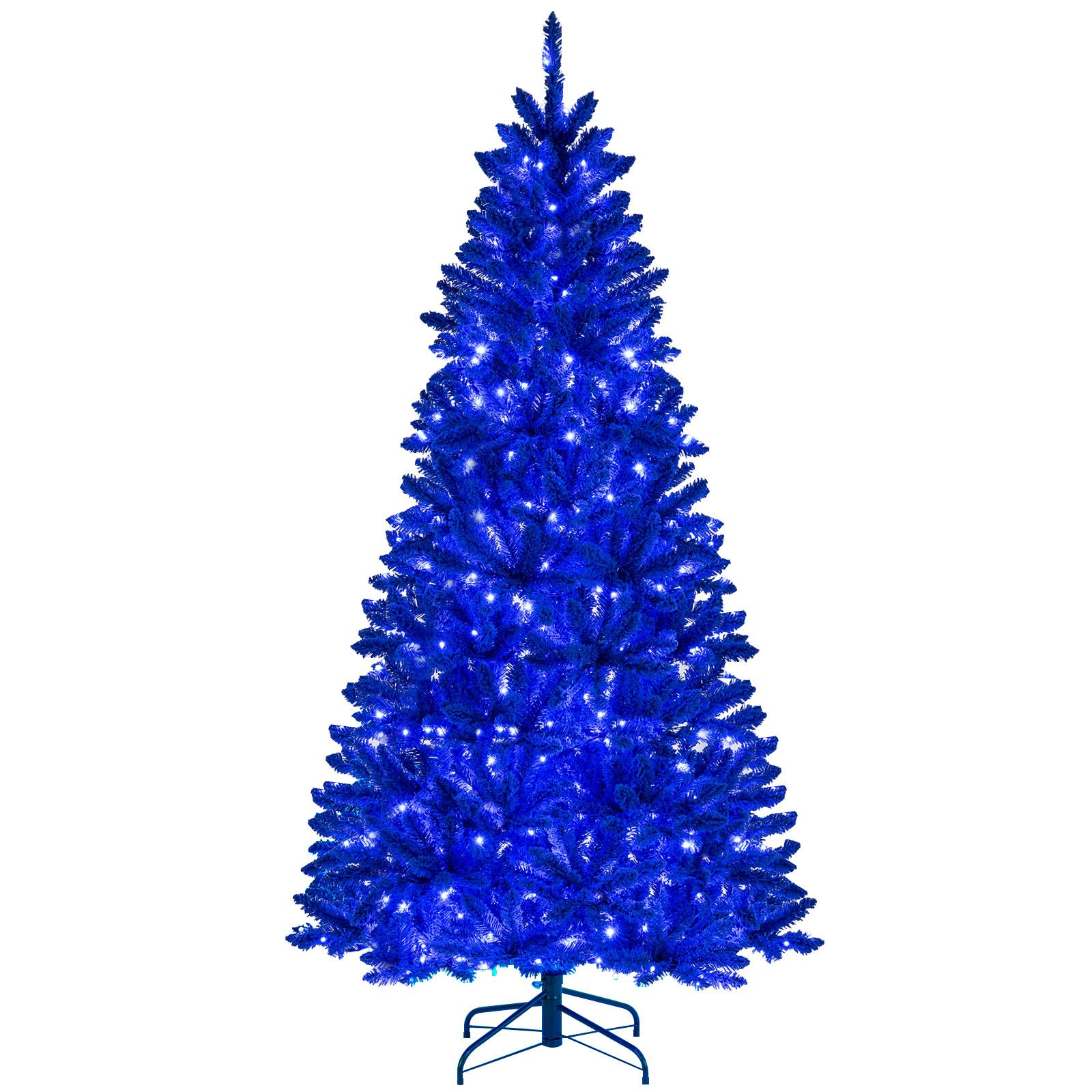 SlickBlue Blue Flocked Artificial Christmas Tree with Remote Control