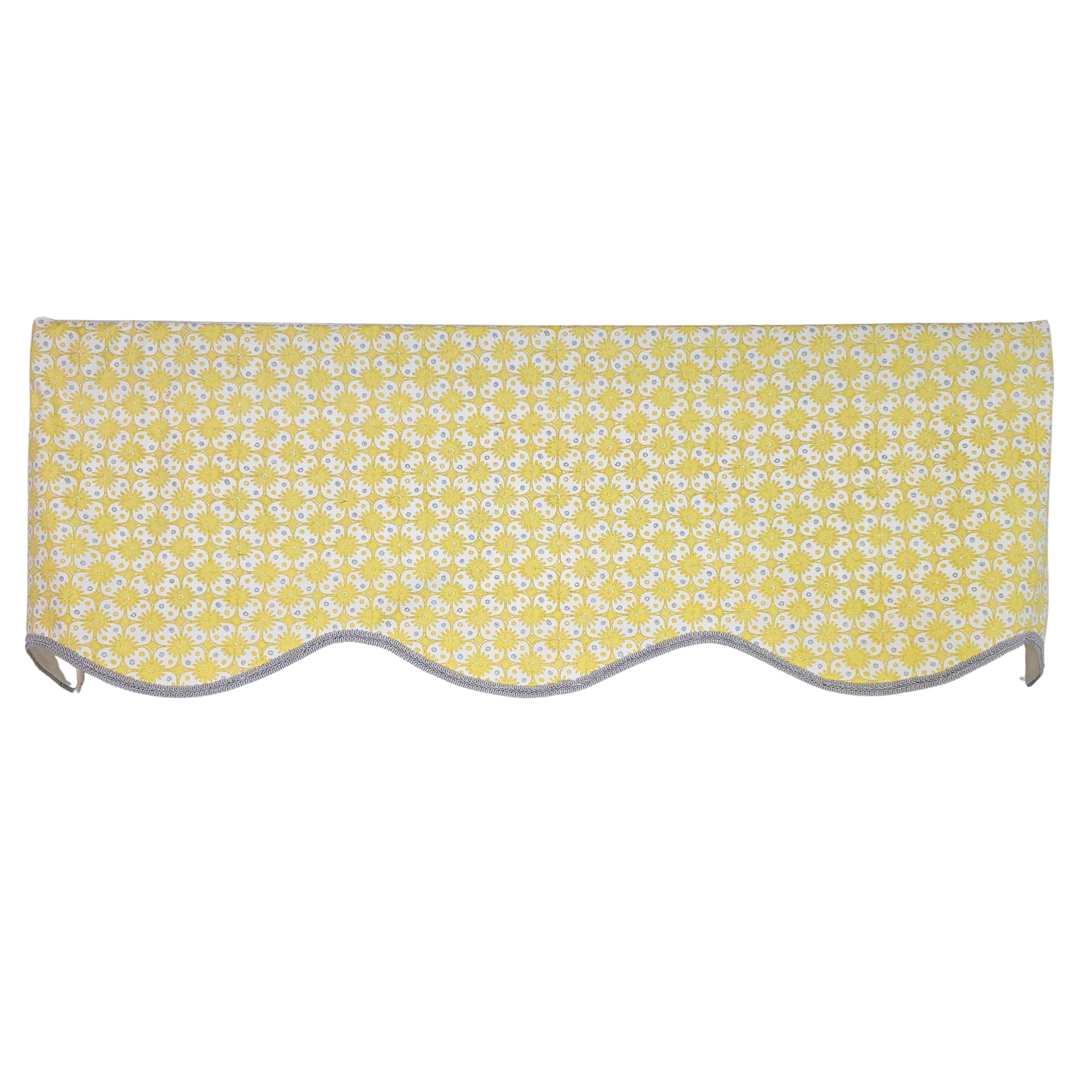 RLF Home Blast Trimmed Provance Window Valance 100% Cotton Lined Rod Pocket 50" x 17" Yellow