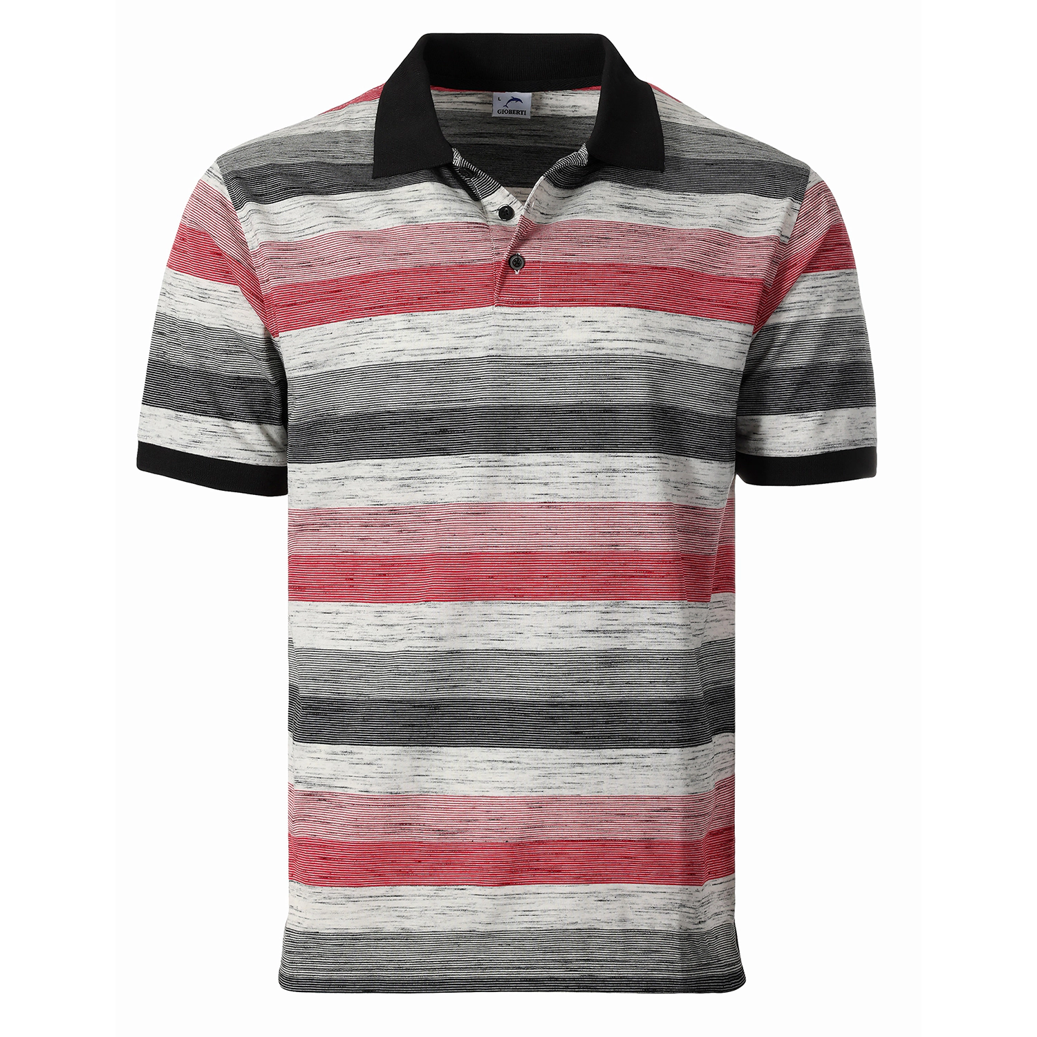 Gioberti Men's Club Stripe Polo Shirt - Short Sleeve, Regular Fit, Yarn Dye