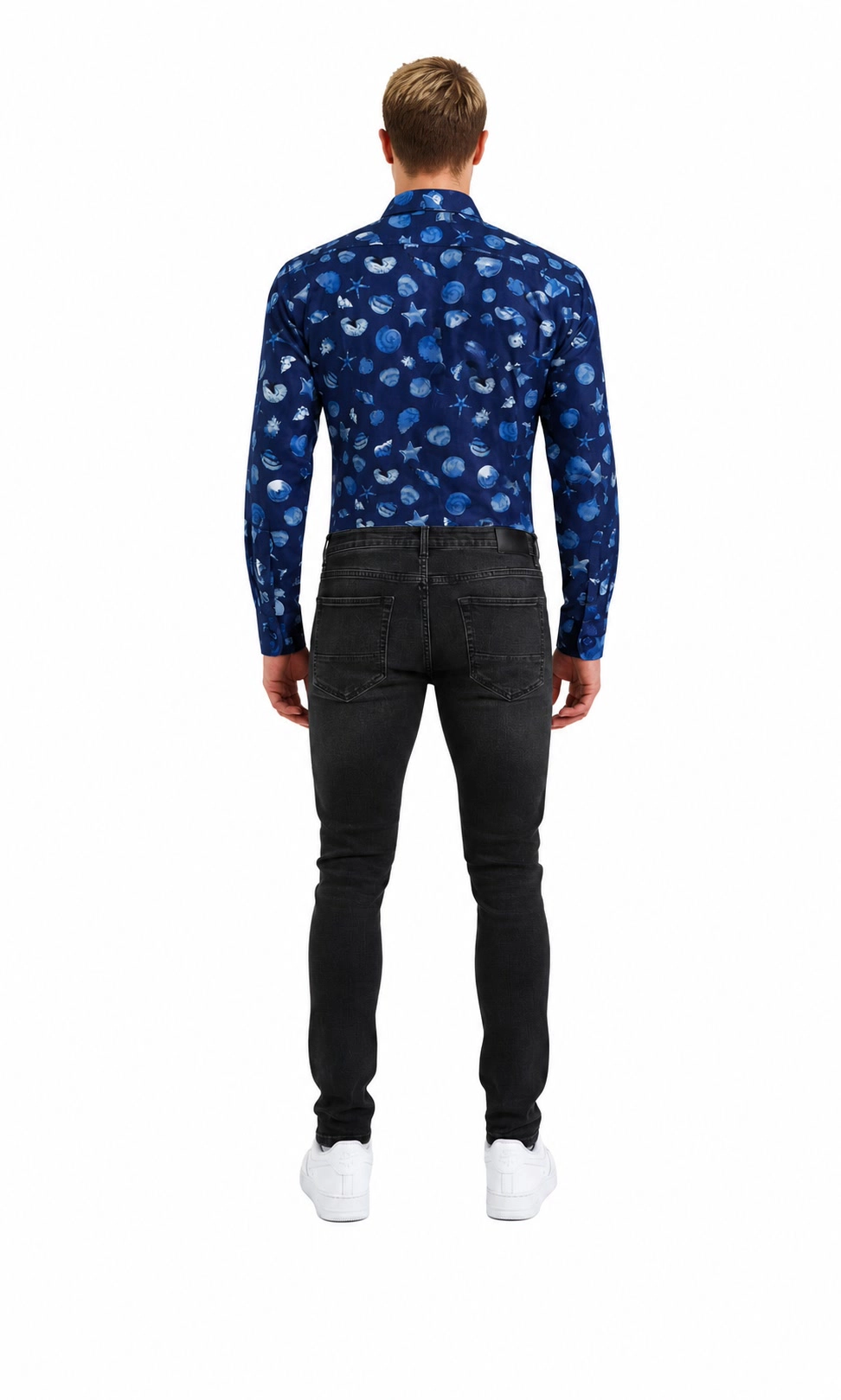 Elie Balleh Slim Fit Mens Sea Shell Print Shirt