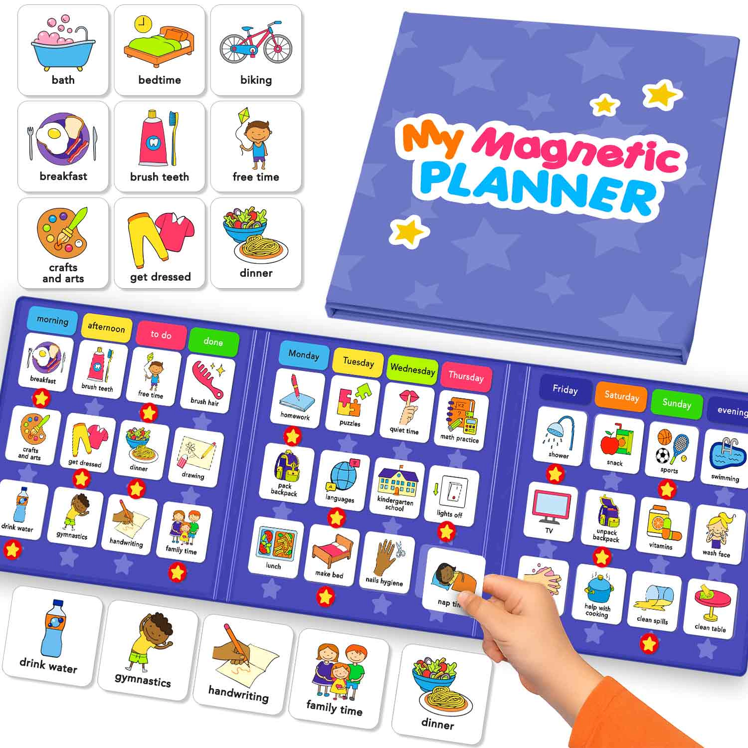 QUOKKA Magnetic Chore Chart for Kids, Behavior & Responsibility Reward Board Toddlers Teens
